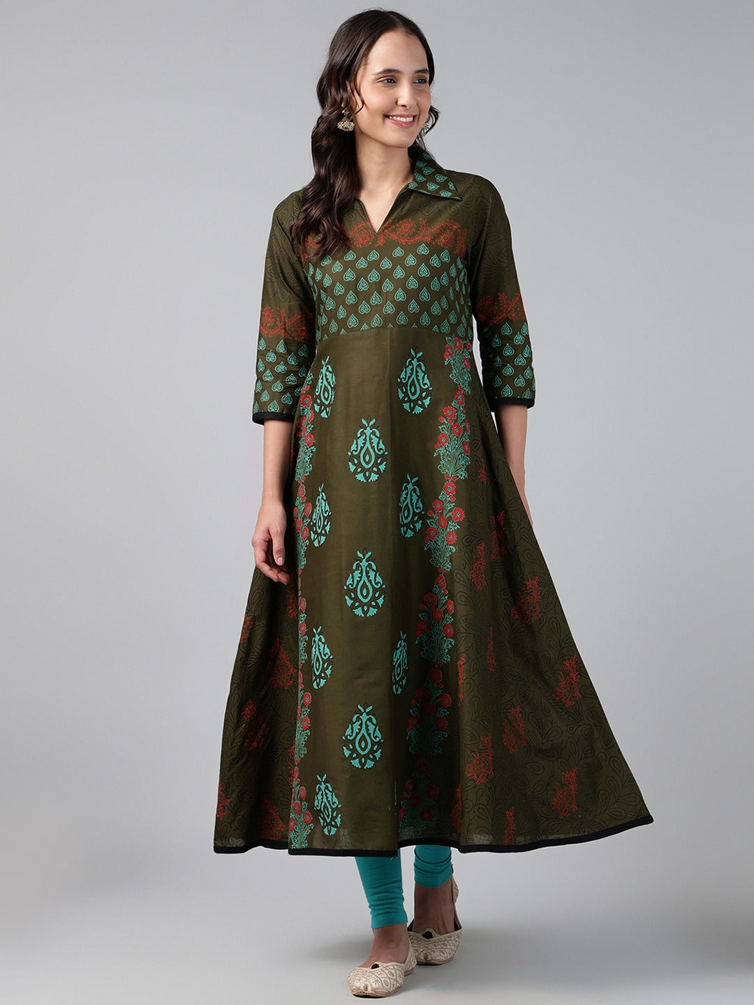 Printed Cotton Anarkali Kurta for Women