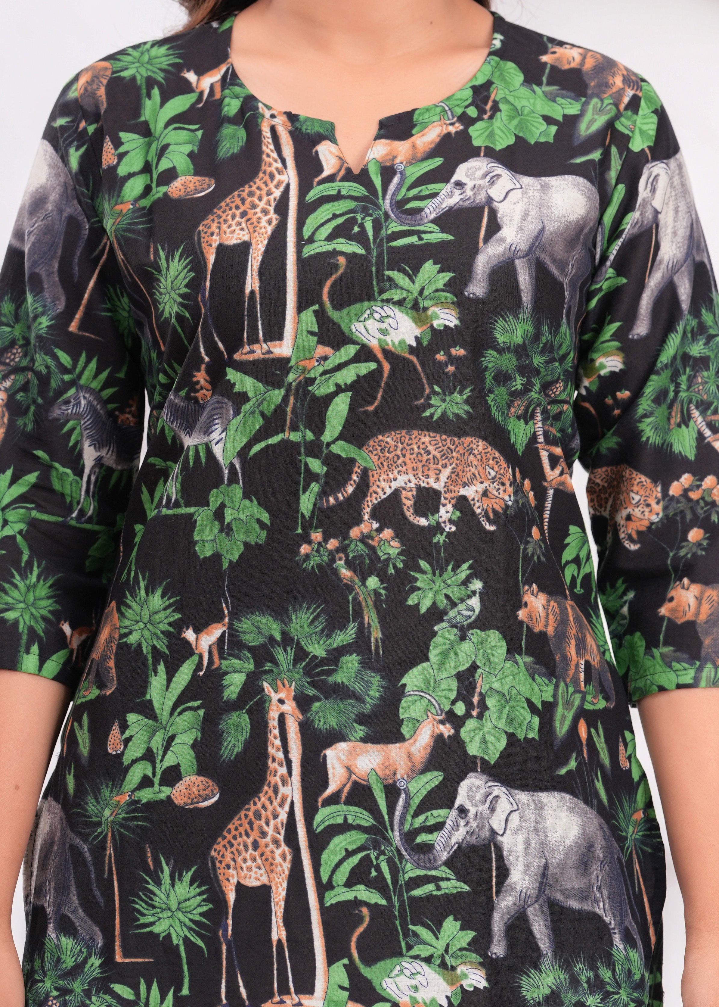 Printed Cotton Cord Set with Straight-Fit Pant & Short Kurti