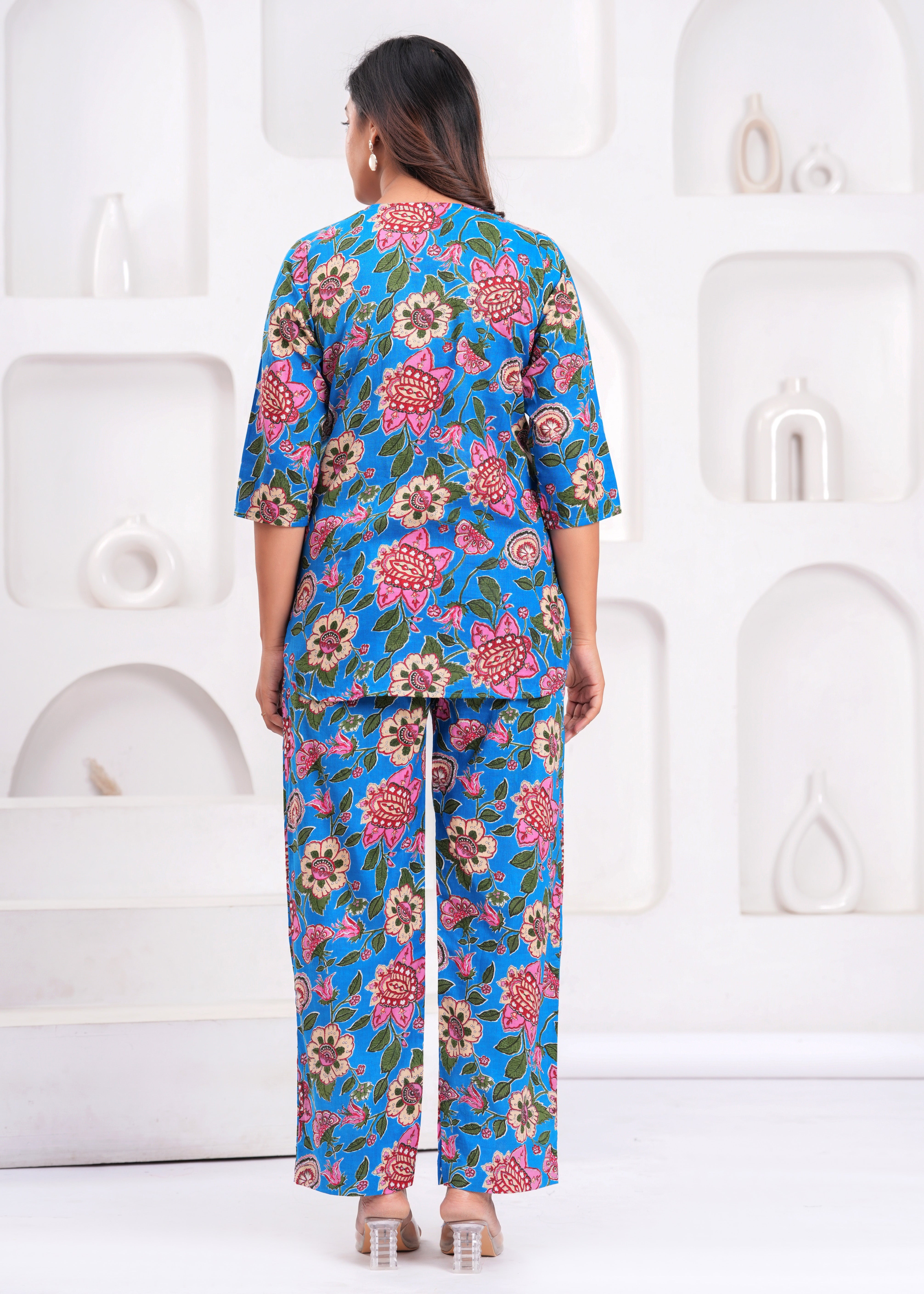 Printed Cotton Cord Set with Straight-Fit Pant & Short Kurti
