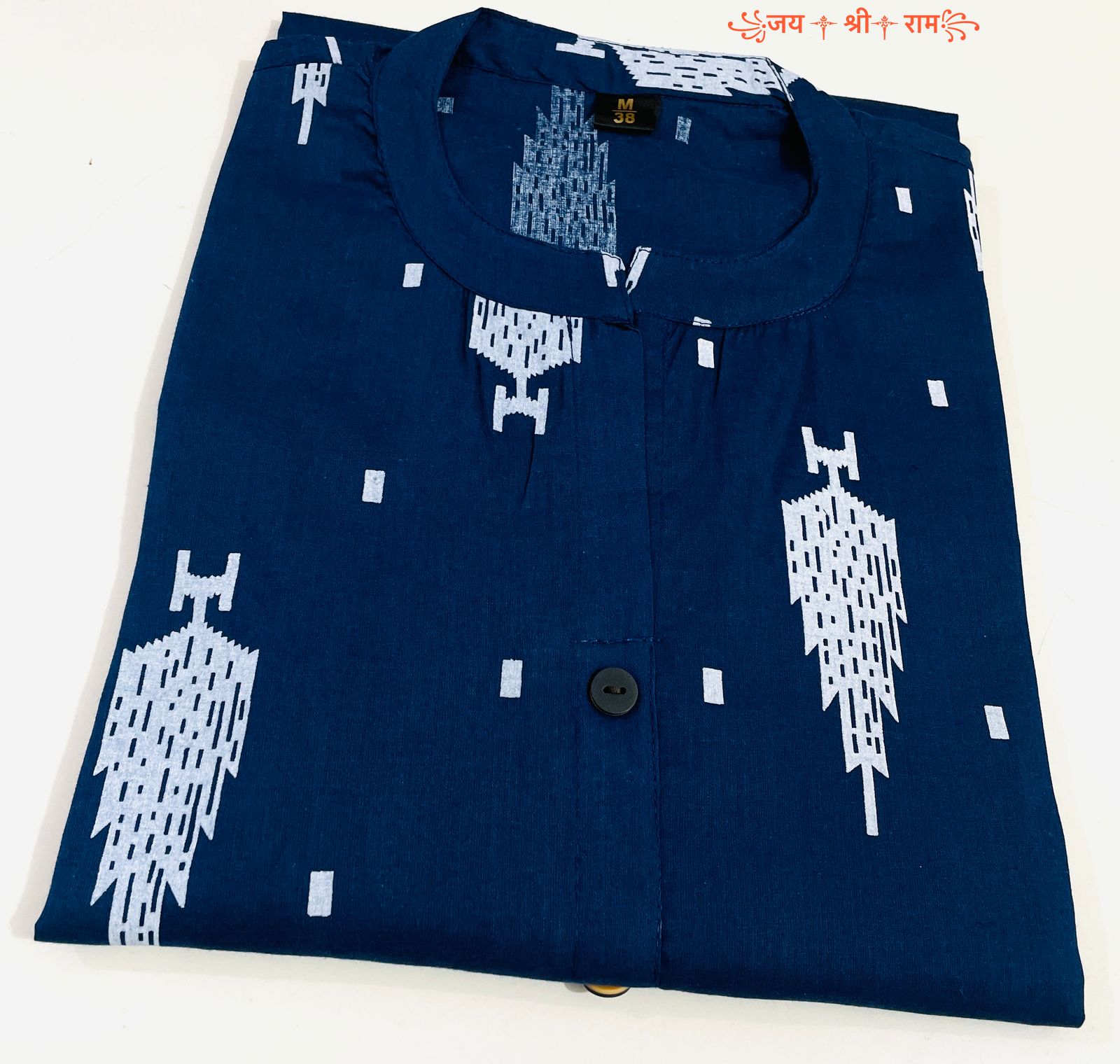 Printed Cotton Straight Kurti - 42 Inch Length