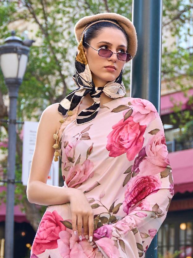 Printed Elegant Crepe Silk Saree with Digital Print – Party & Traditional Wear