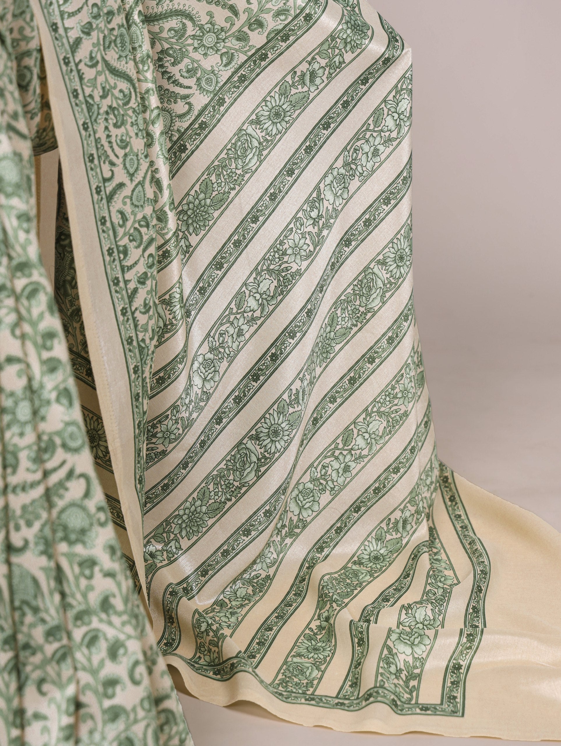 Printed Tasar Silk Saree with Matching Unstitched Blouse