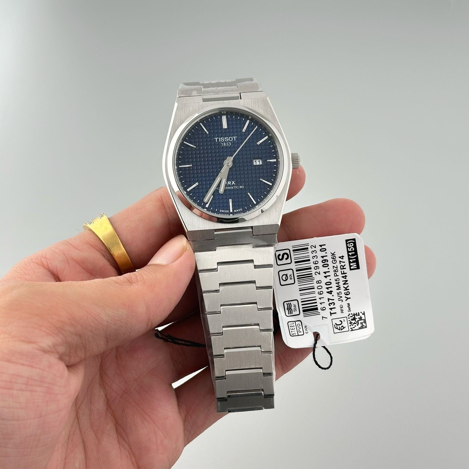 Tisso_t Prx Silver/Blue Watch