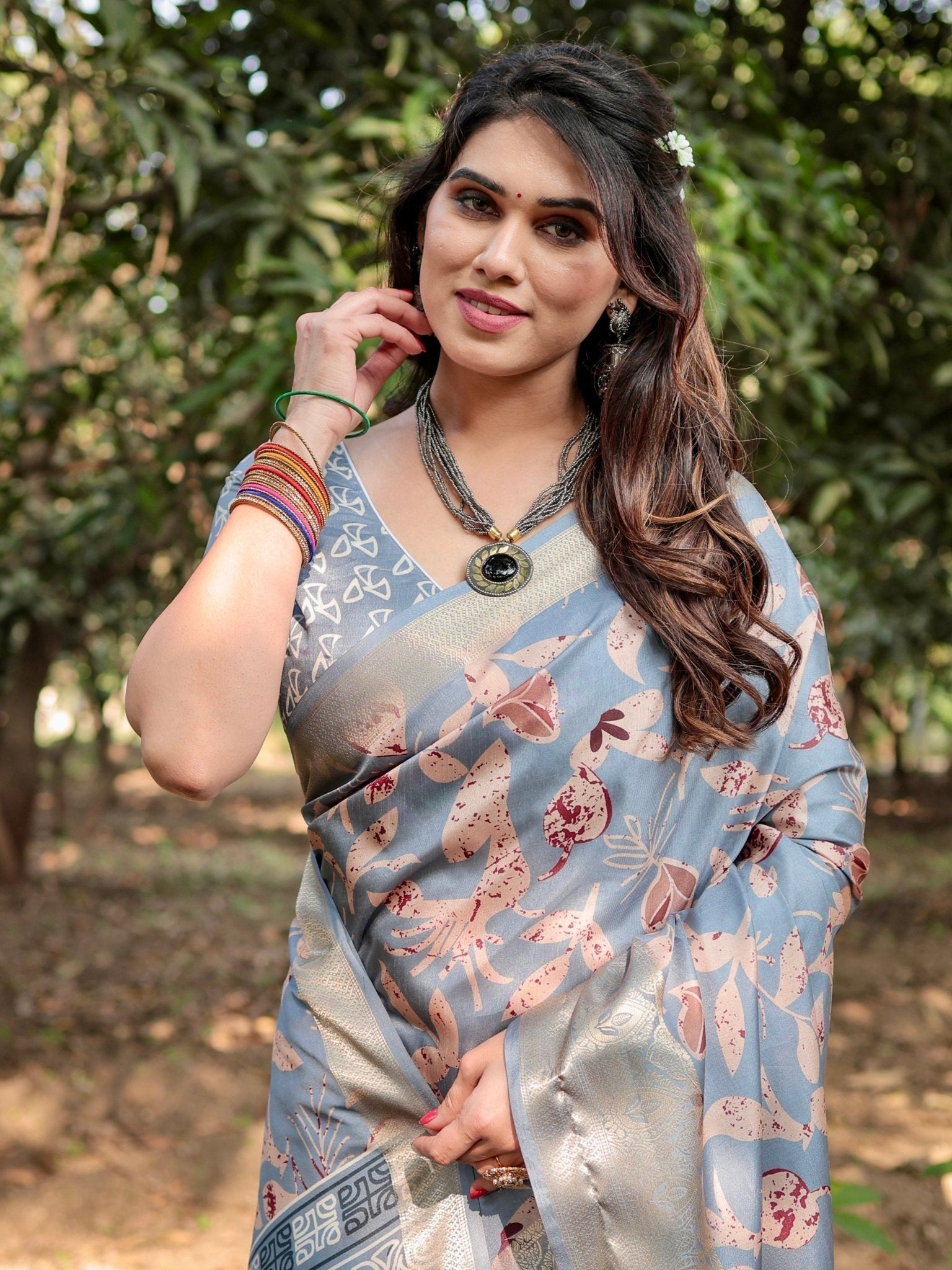 Stylish Sky Blue Tussar Silk Saree with Beige and Gold Zari Work and Contemporary Pallu Design