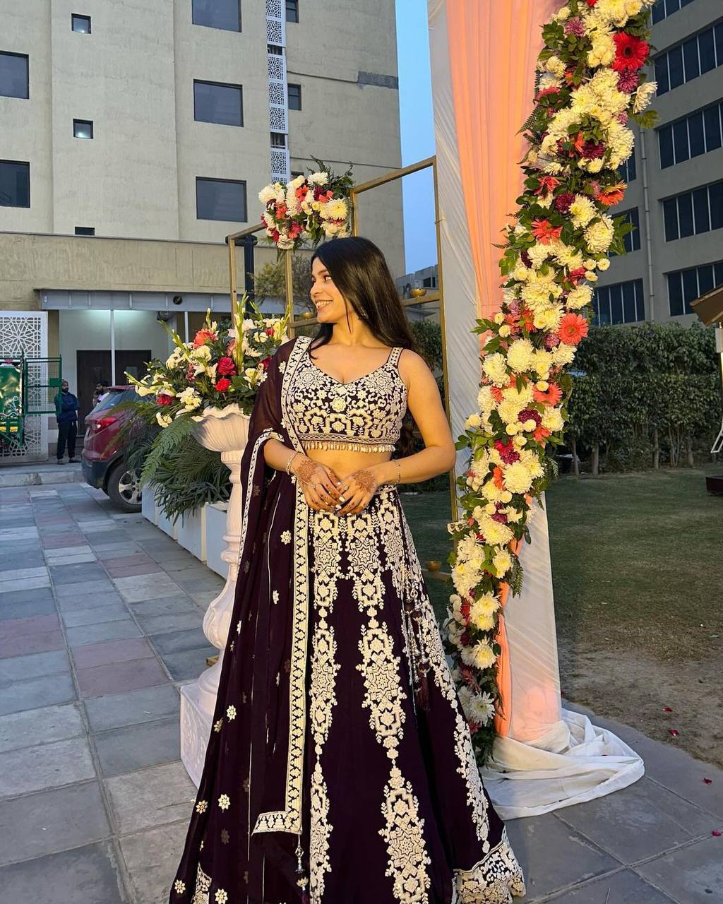 Purple Blooms & Daydreams – Kasturi Silk Embroidered Lehenga Set