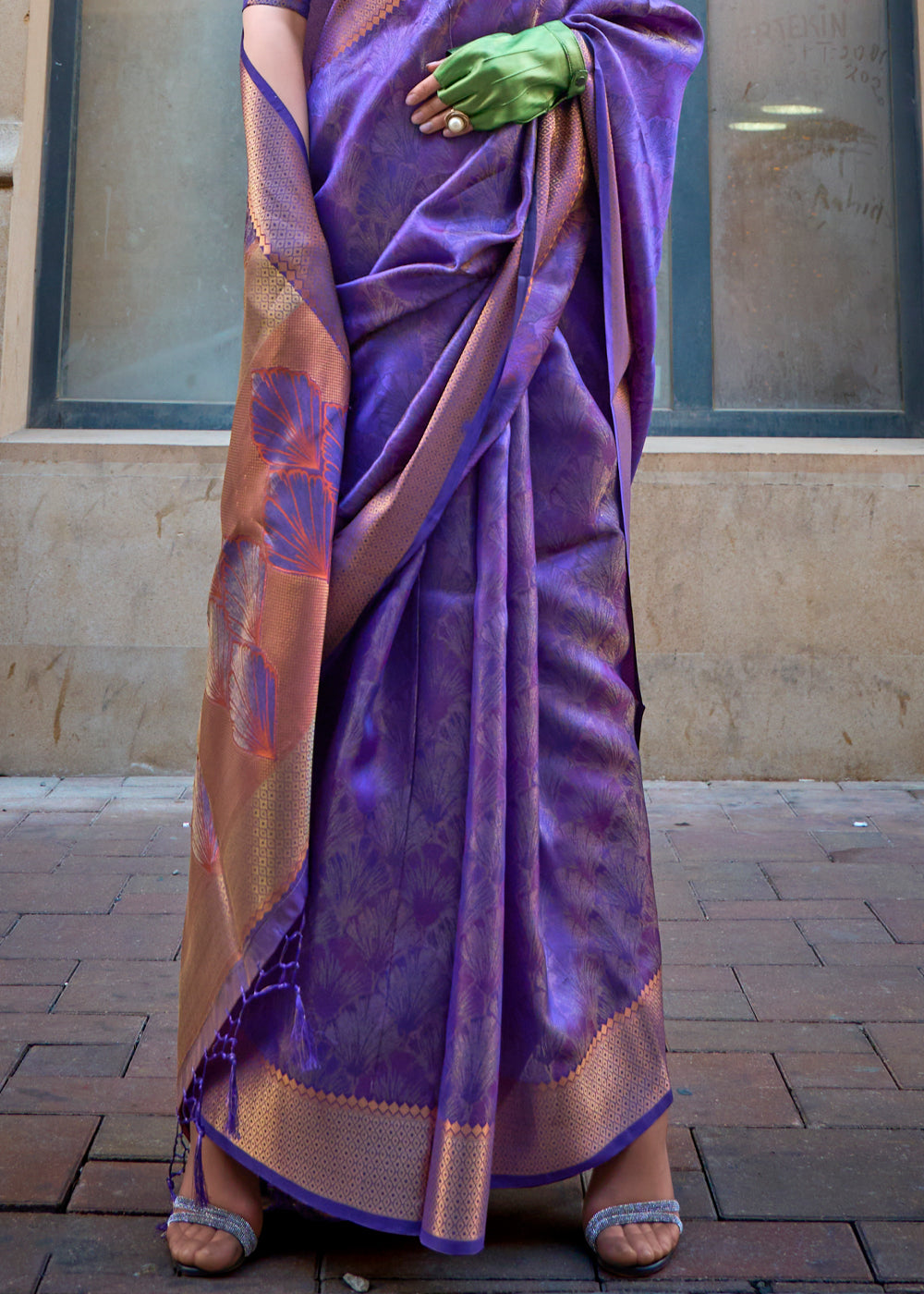 Purple Ethereal Organza Silk Saree – Graceful & Glamorous Drape