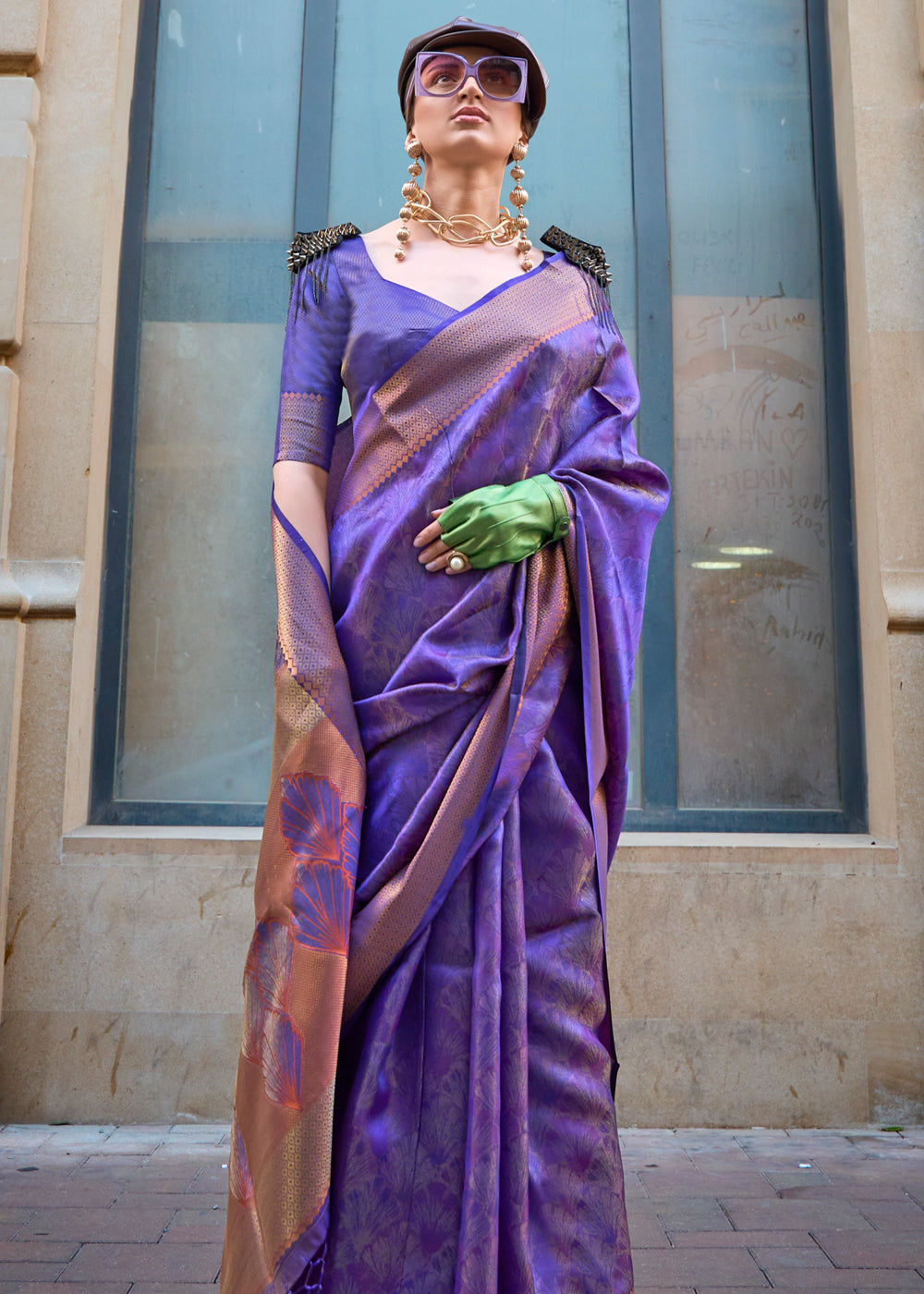Purple Ethereal Organza Silk Saree – Graceful & Glamorous Drape