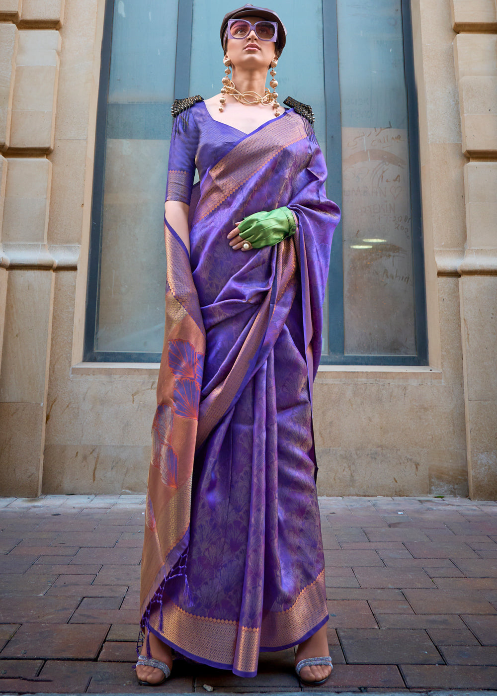 Purple Ethereal Organza Silk Saree – Graceful & Glamorous Drape