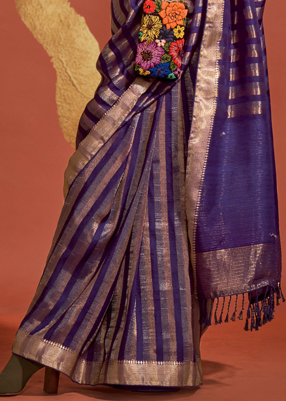 Purple Regal Banarasi Blended Silk Saree with Timeless Intricate Design