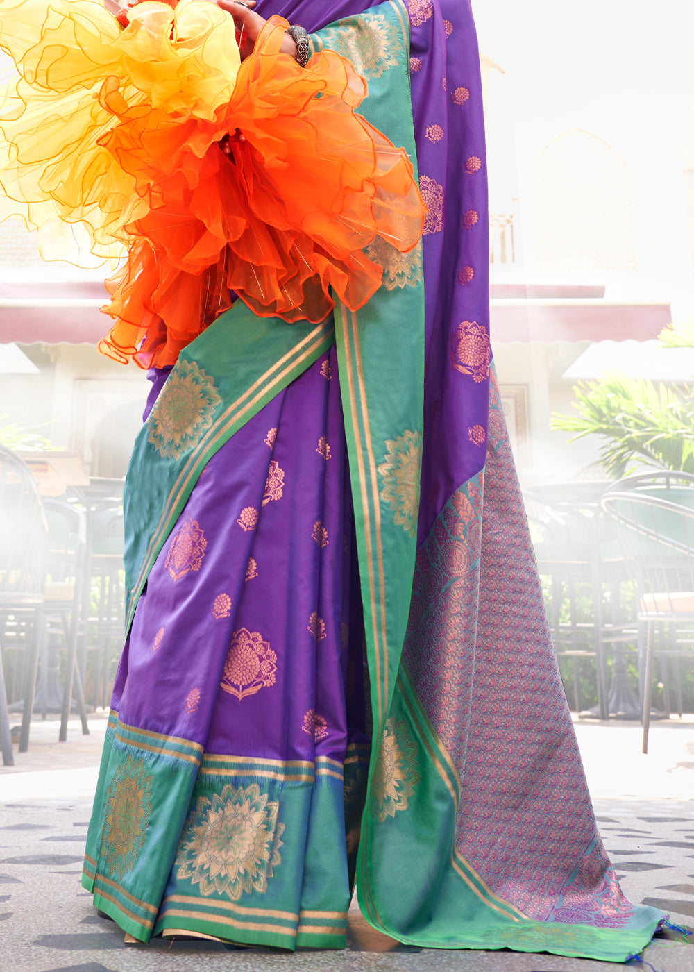 Purple Regal Banarasi Silk Saree – Vintage Elegance with Intricate Detailing