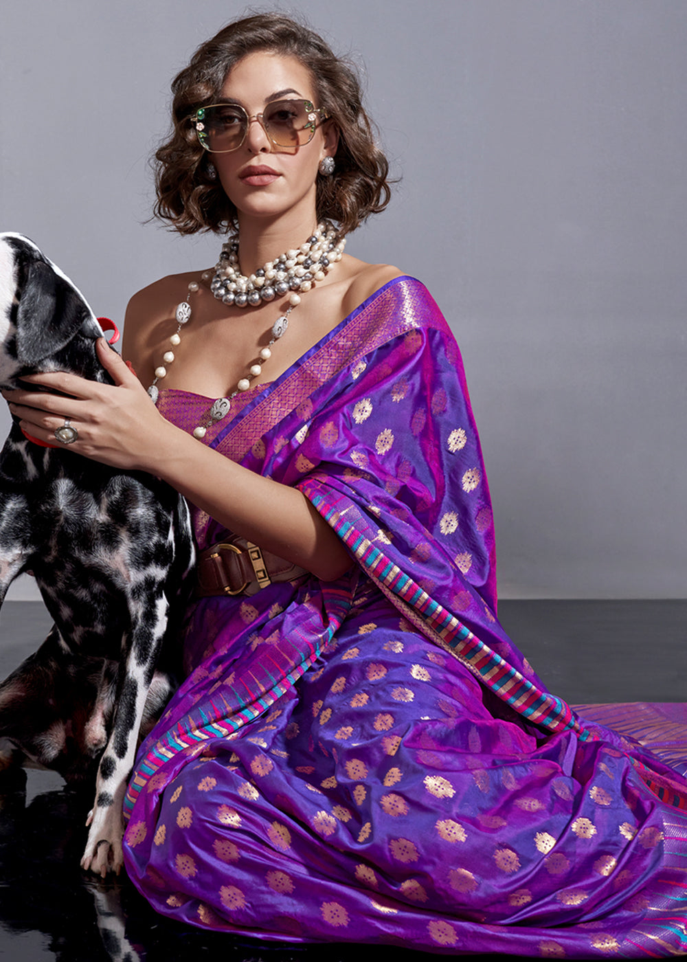 Purple Timeless Banarasi Blended Silk Saree with Intricate Design – Perfect for Grand Occasions