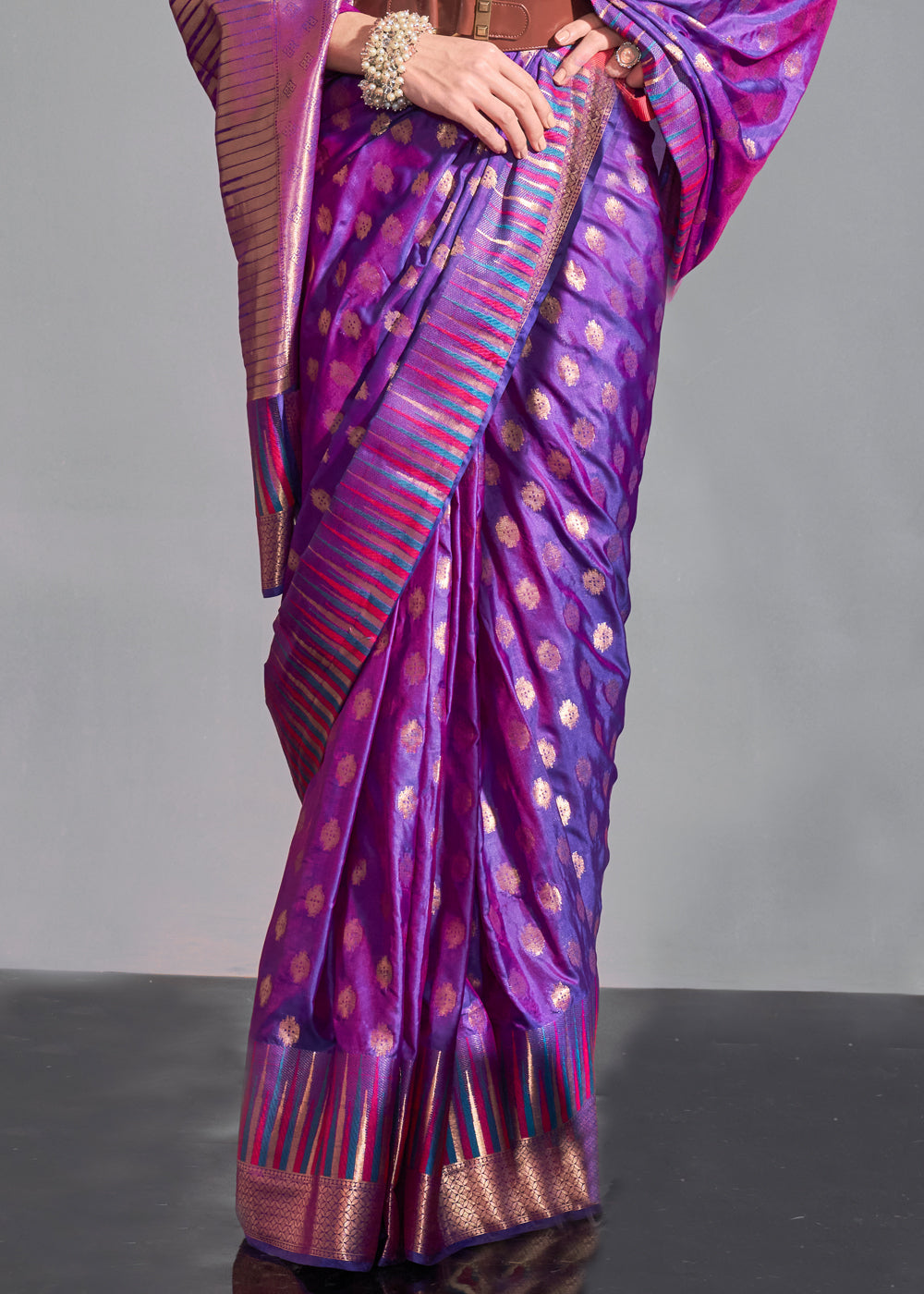 Purple Timeless Banarasi Blended Silk Saree with Intricate Design – Perfect for Grand Occasions