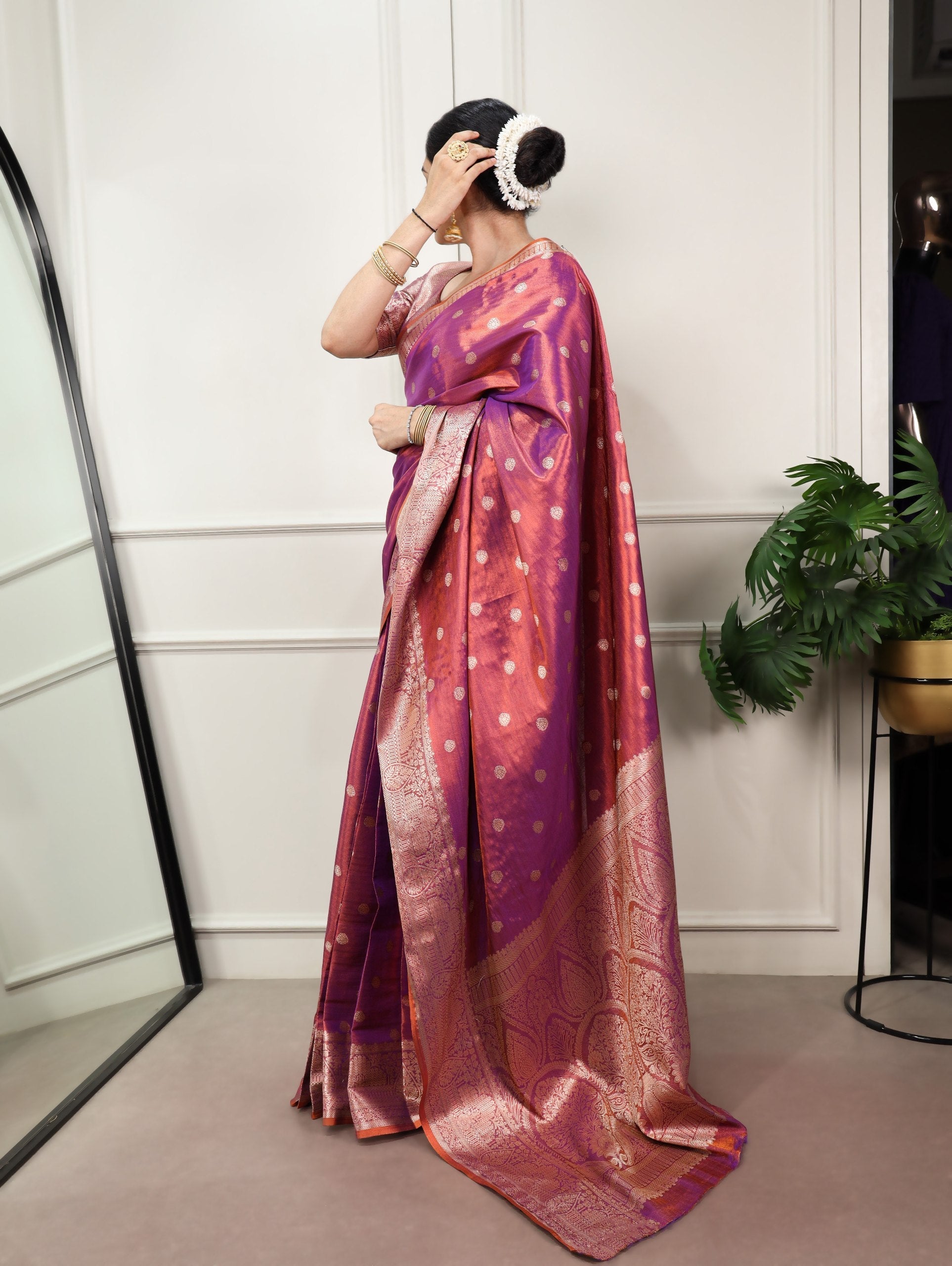 Purple Traditional Kasavu Saree