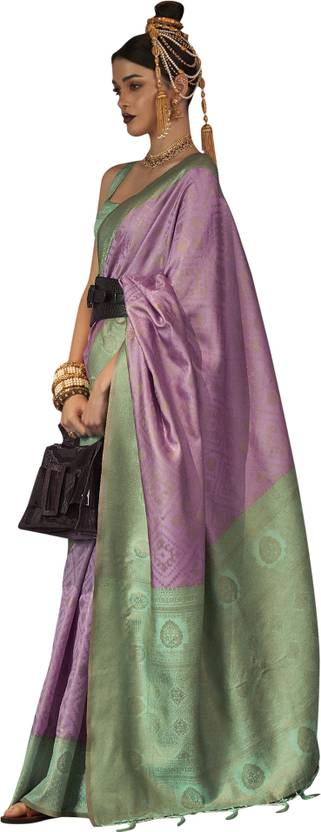 Purple Traditional Woven Kanjivaram Silk Blend Saree – Elegant & Versatile for All Occasions