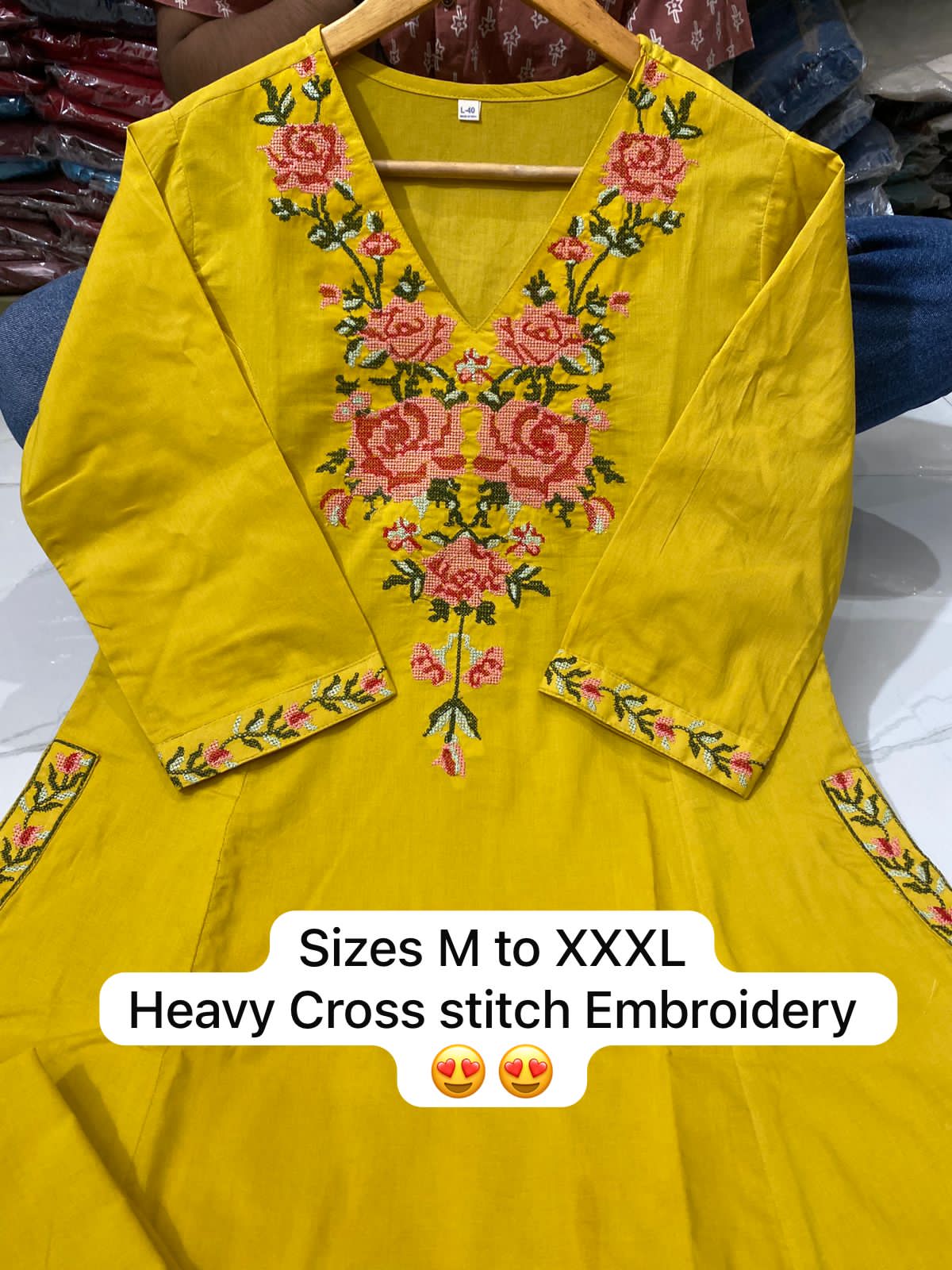 Rakhi Special Cotton Co-ord Set with Cross Stitch Embroidery & Pockets