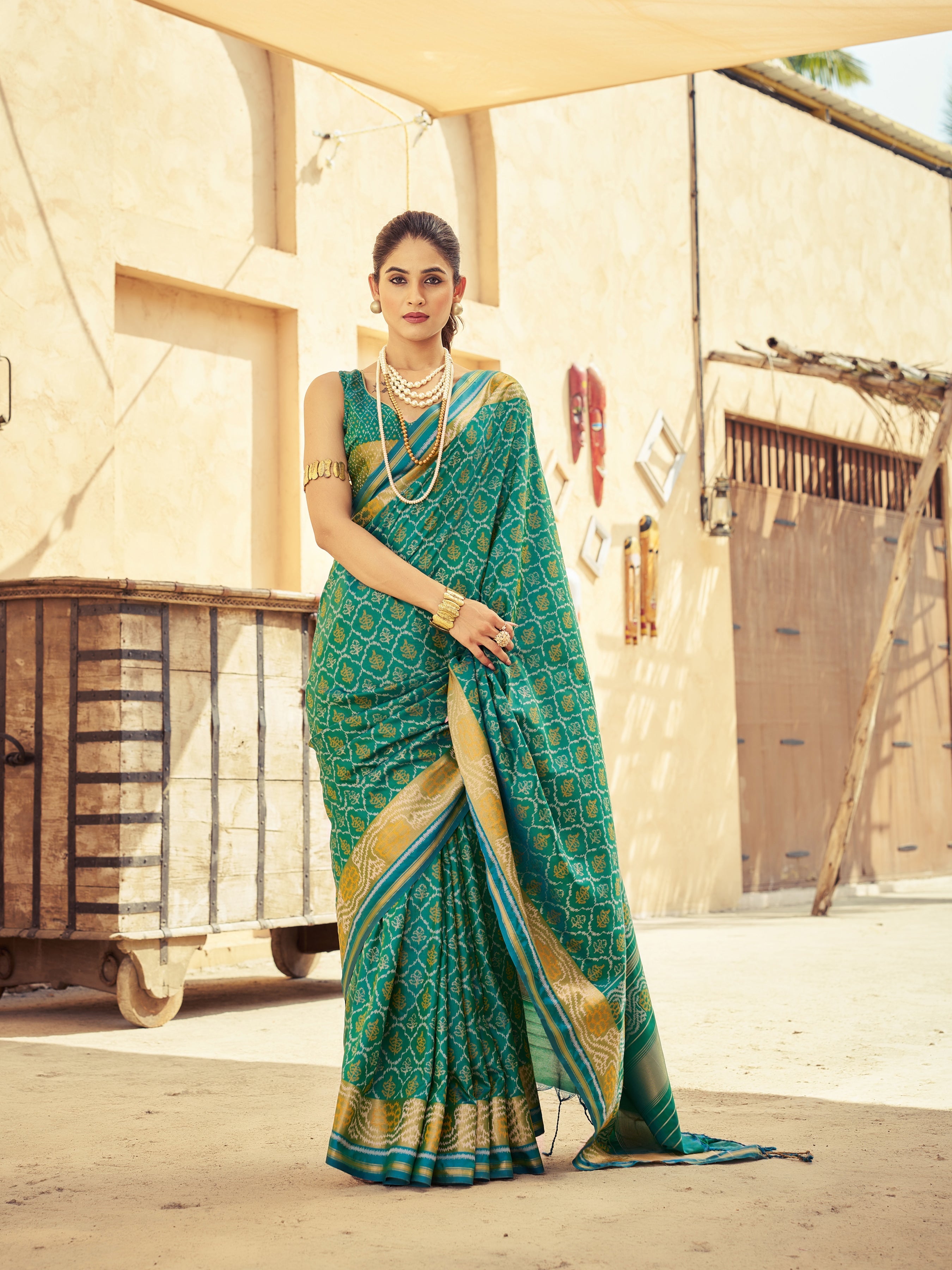 Rama Elegant Cotton Blend Saree Daily Wear