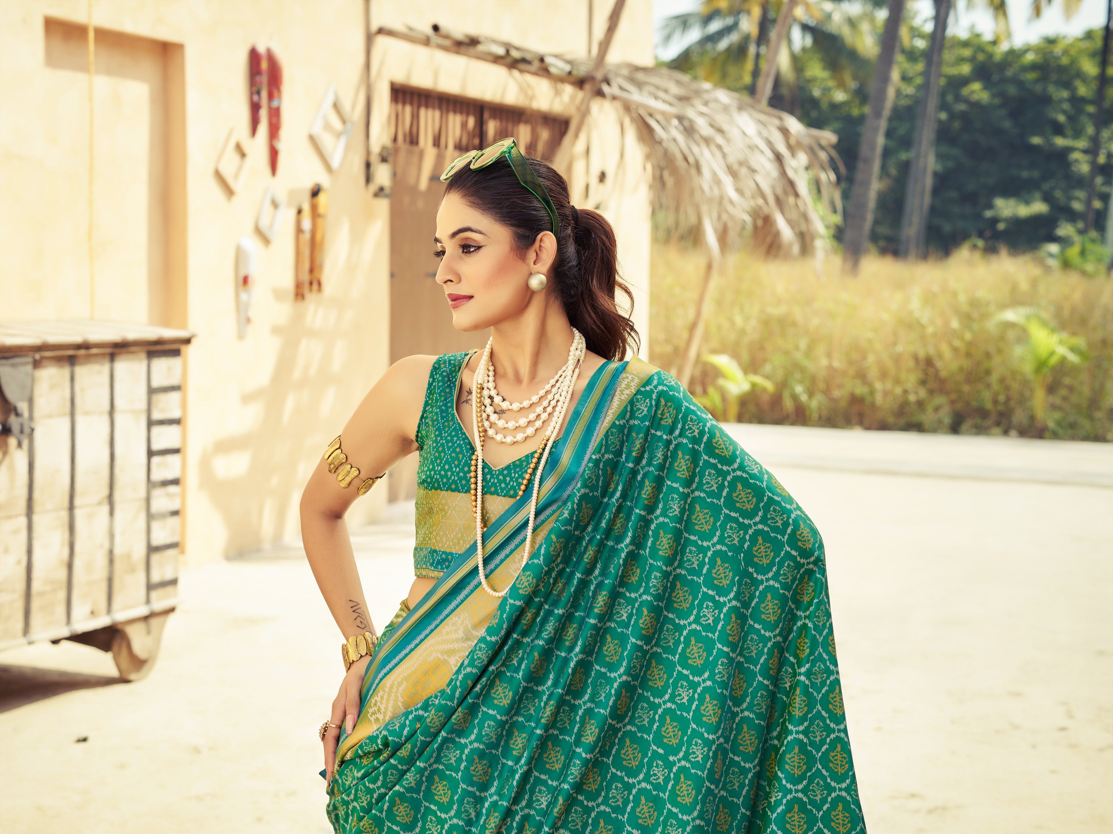 Rama Elegant Cotton Blend Saree Daily Wear