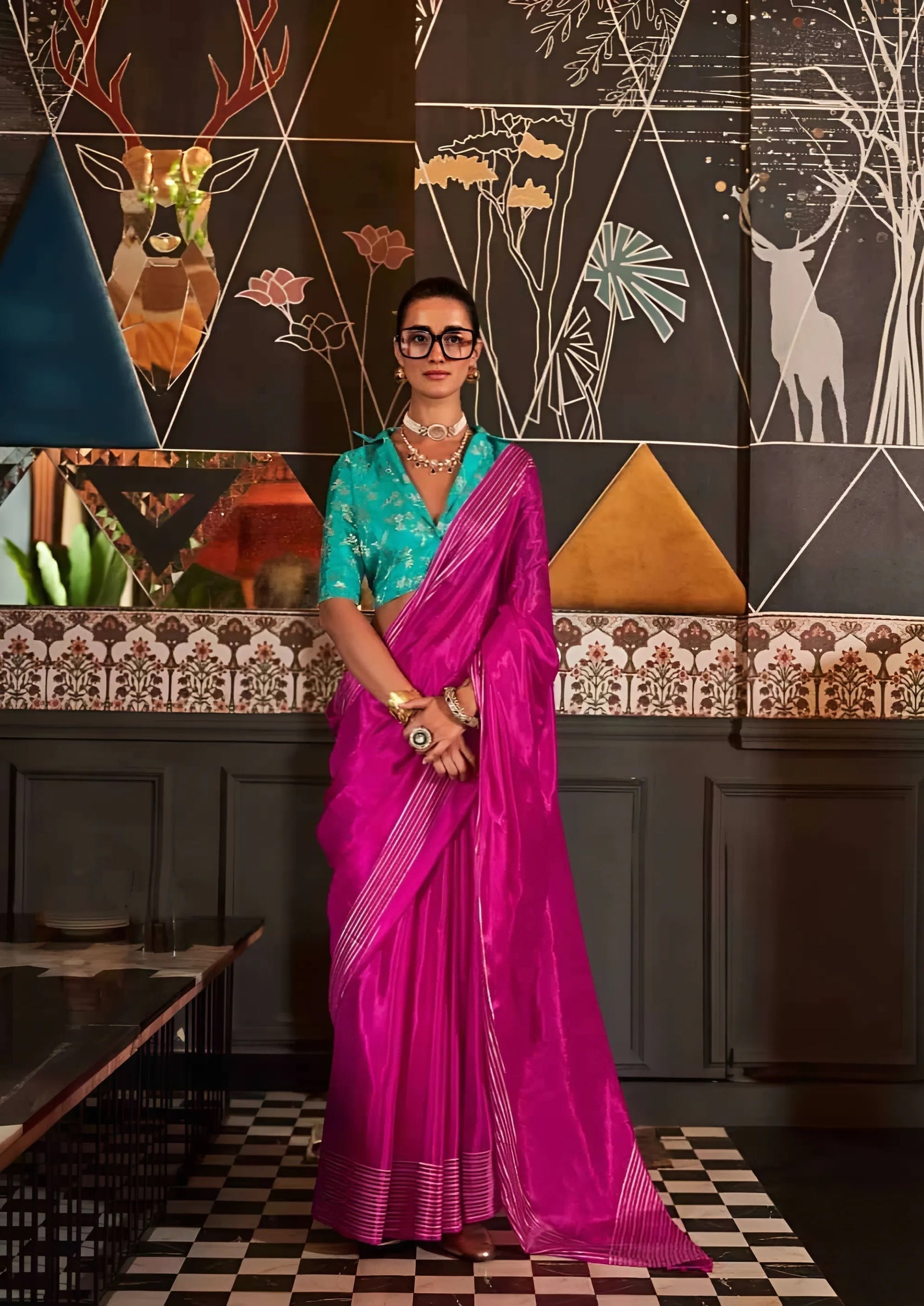 Rani Pink Timeless Blended Silk Saree – A Perfect Blend of Tradition & Elegance