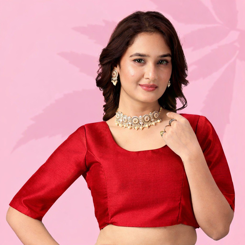 Red Art Silk Sequins Saree