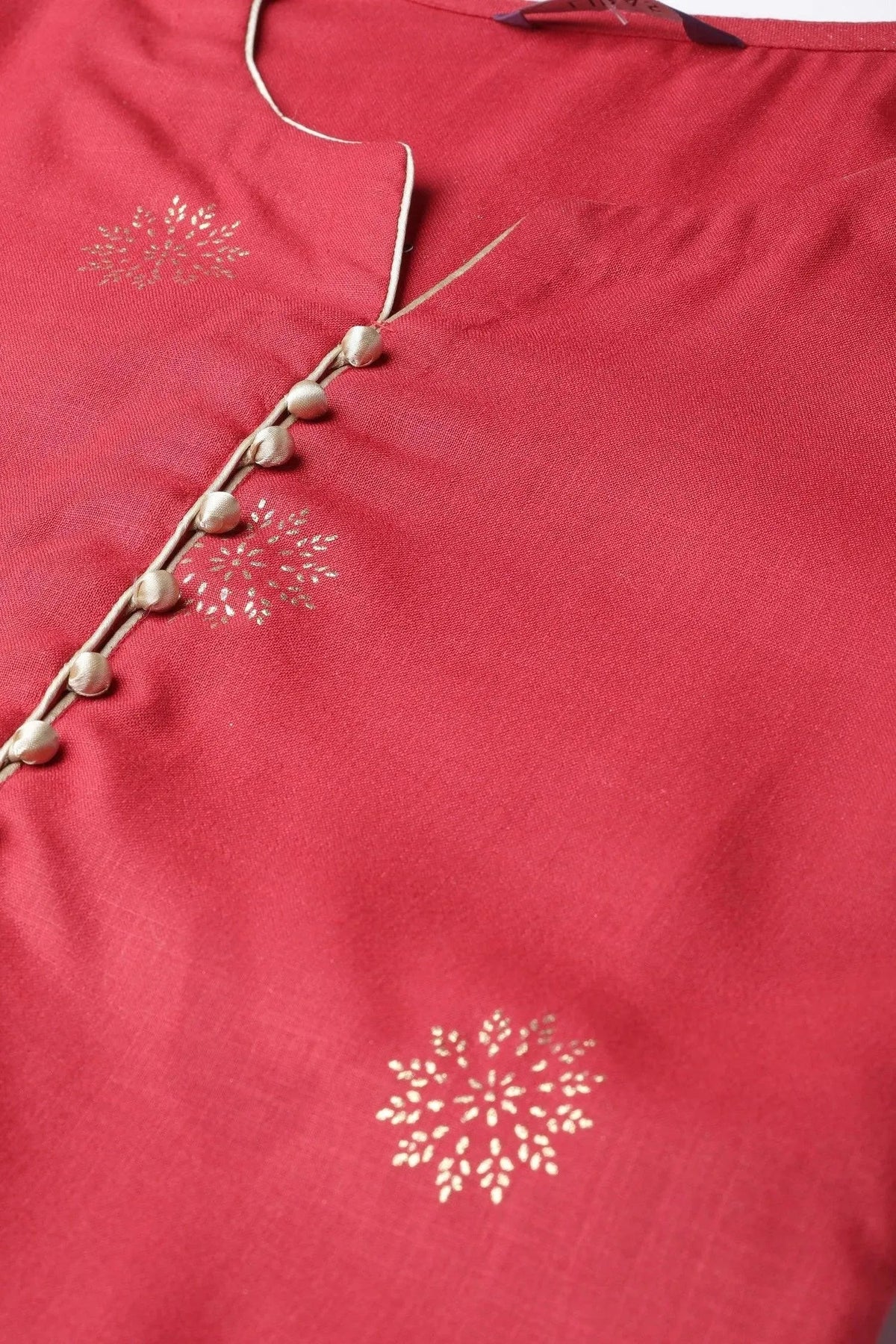 Anouk Red Printed Cotton Kurta
