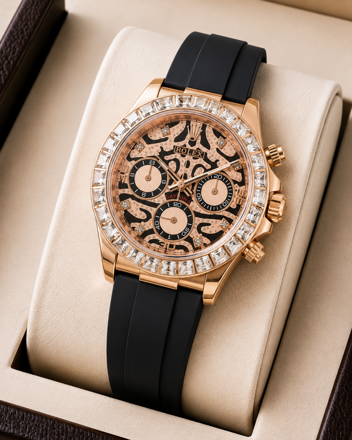 Role_x Tiger Rose Gold Belt Watch