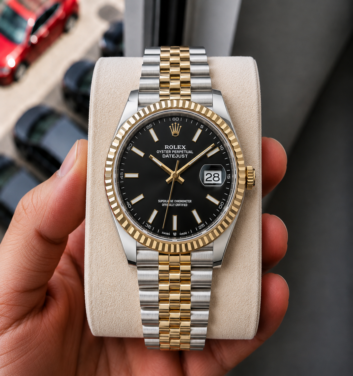 Role_x Date Just 2 Tone-Black Watch