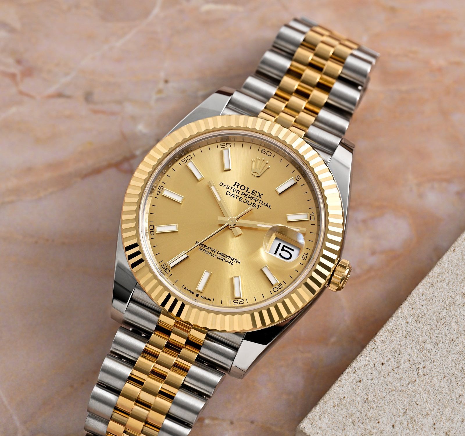 Role_x Date Just 2 Tone-Gold Watch