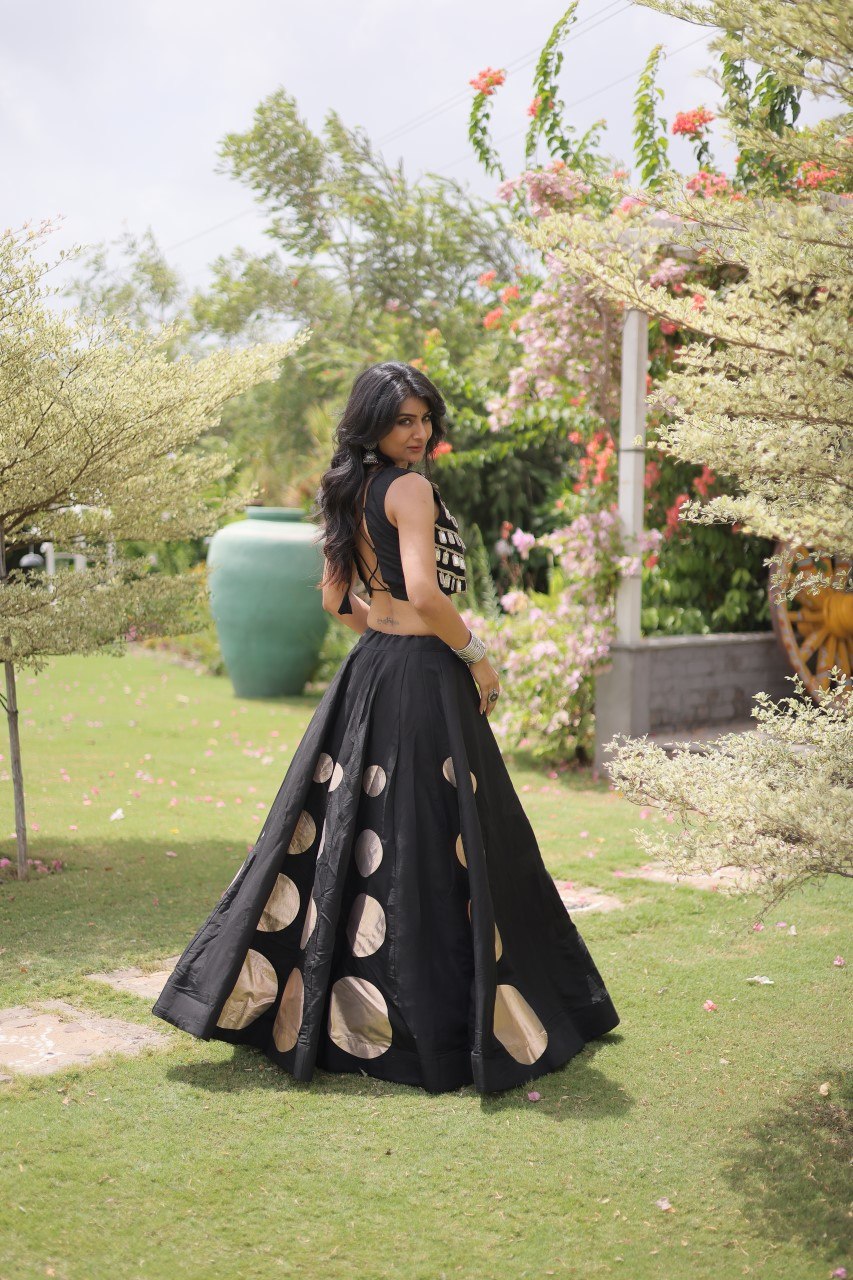 Roman Silk Gota Pattern Lehenga Set