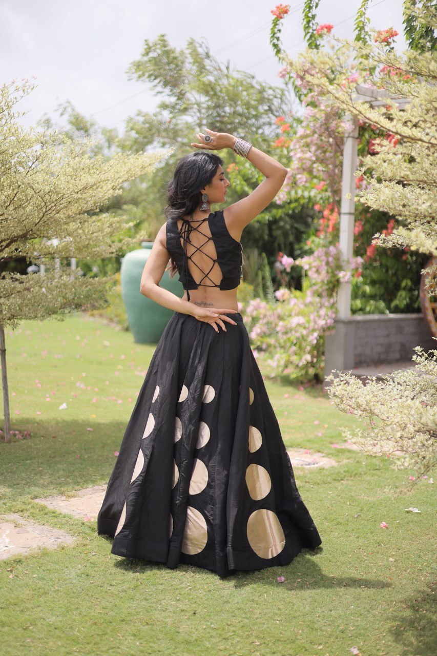 Roman Silk Gota Pattern Lehenga Set