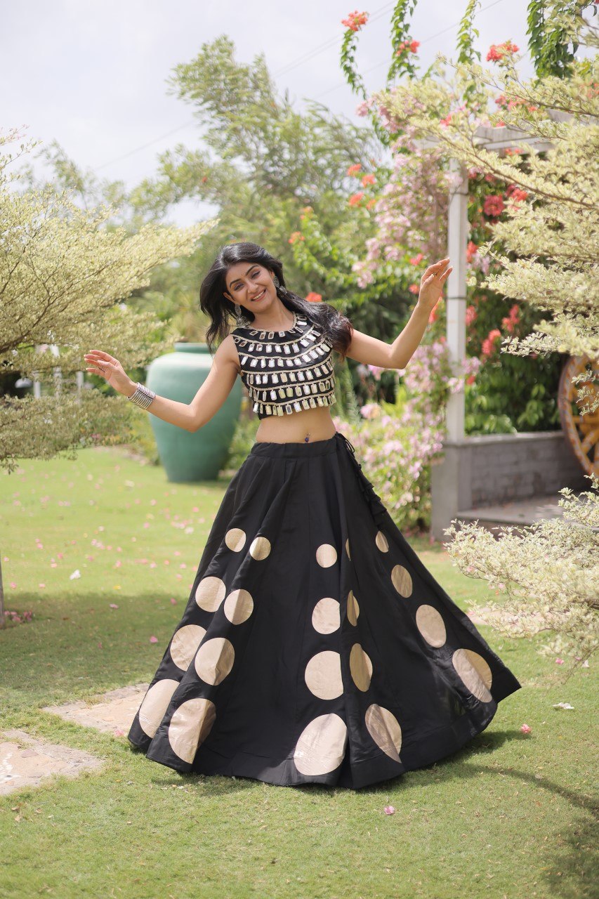 Roman Silk Gota Pattern Lehenga Set