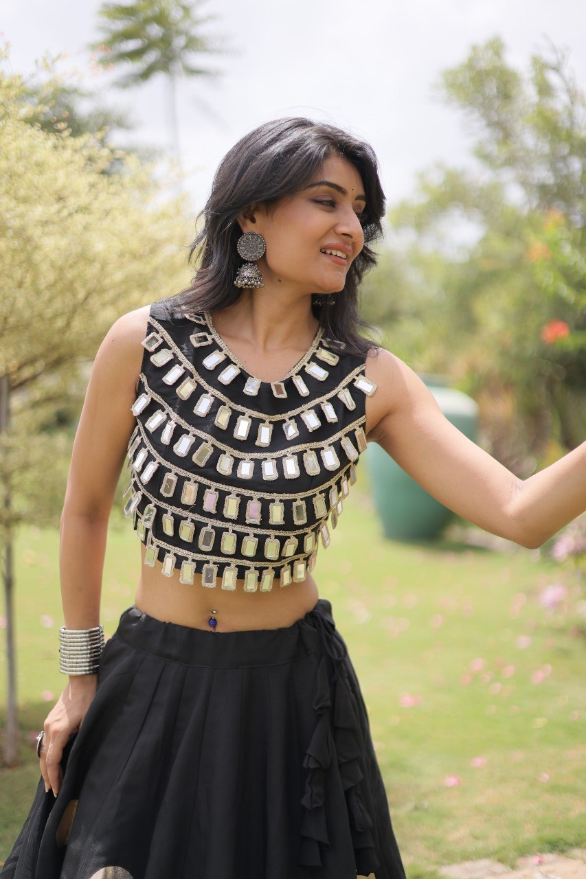 Roman Silk Gota Pattern Lehenga Set