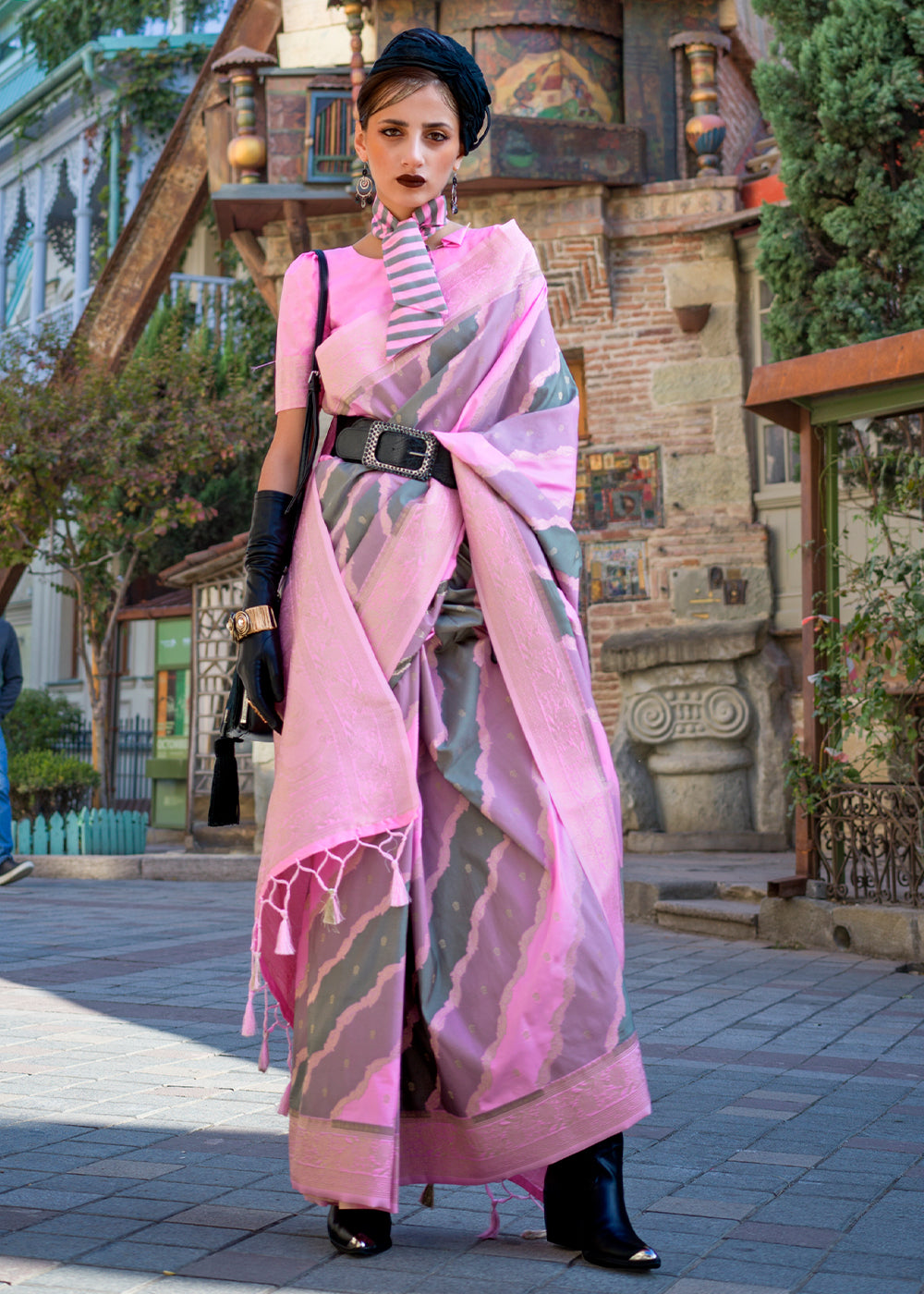 Rose Pink Radiant Elegance Blended Silk Designer Saree