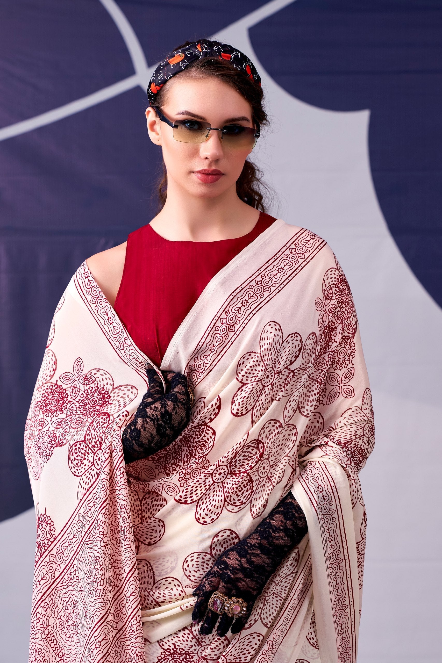 Satin Silk Floral Printed Saree