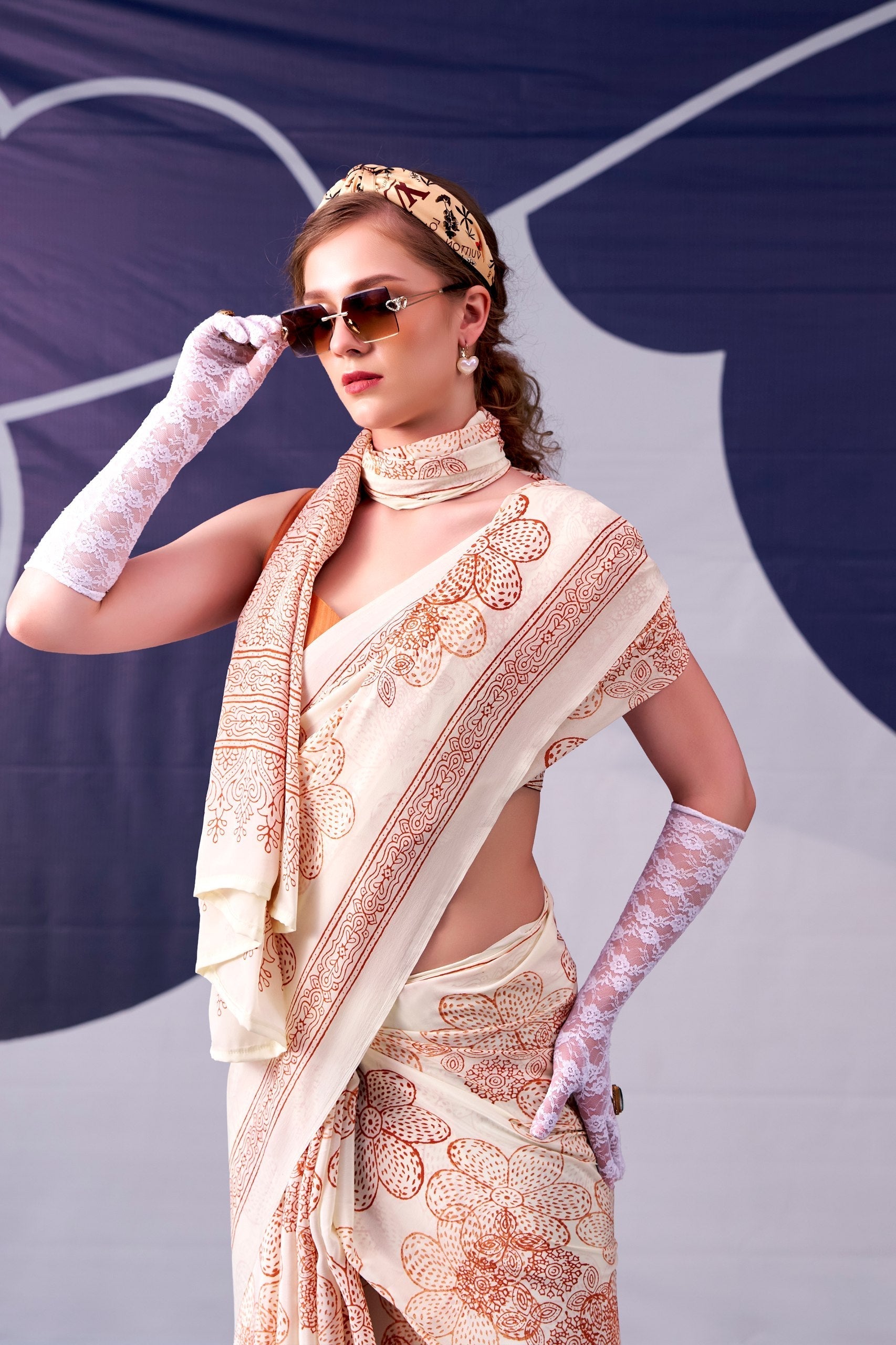 Satin Silk Floral Printed Saree