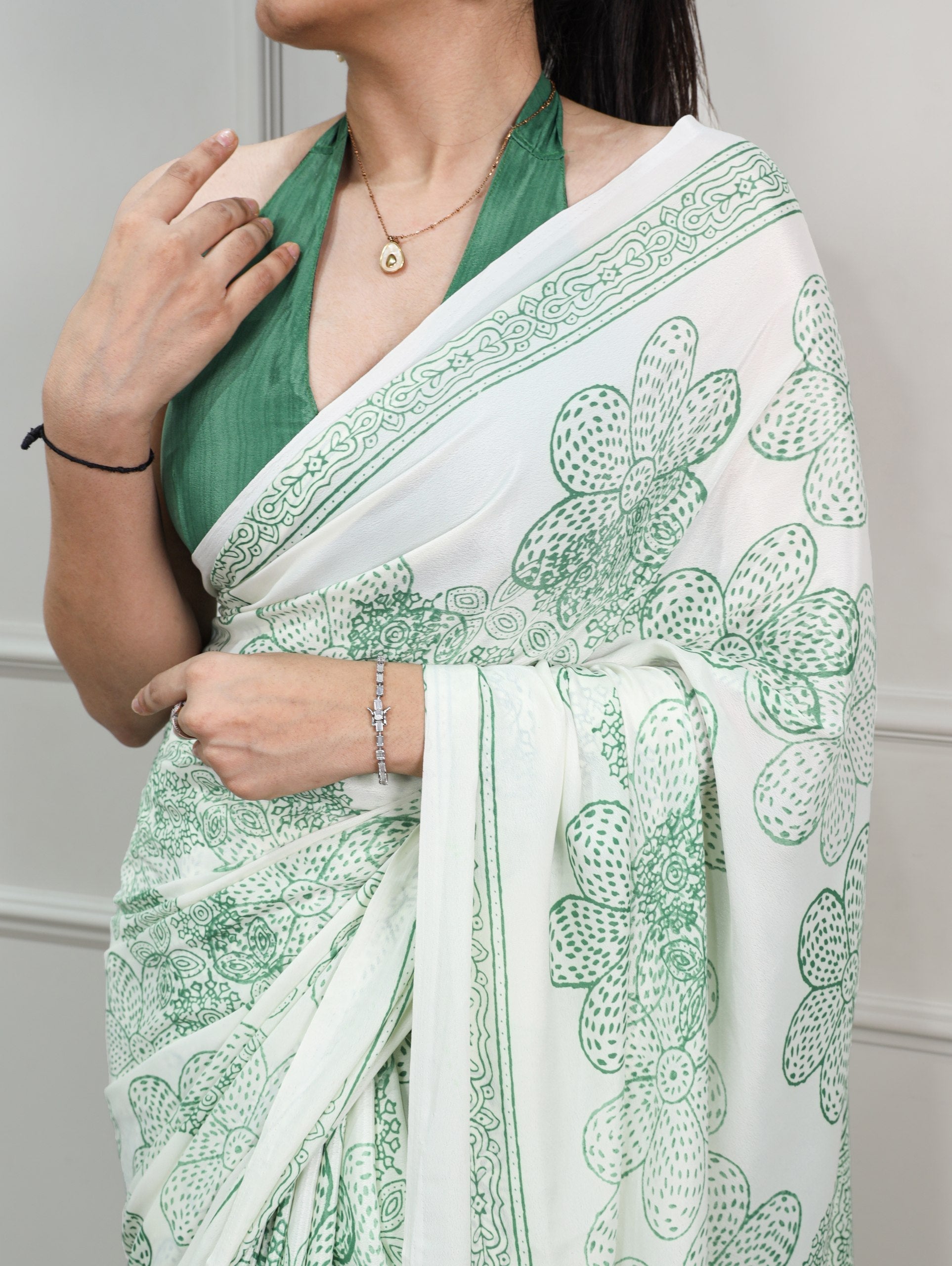 Satin Silk Floral Printed Saree