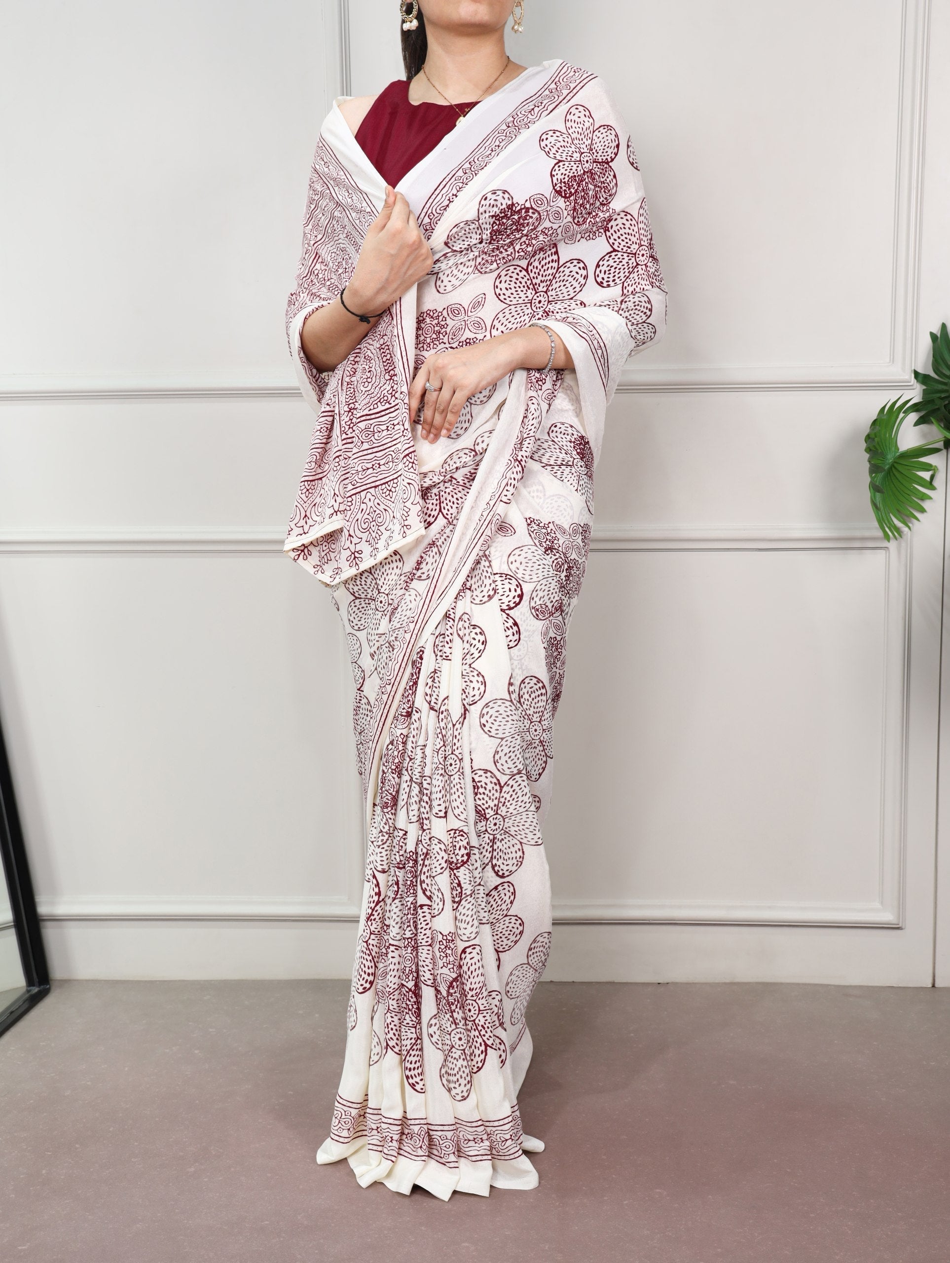 Satin Silk Floral Printed Saree