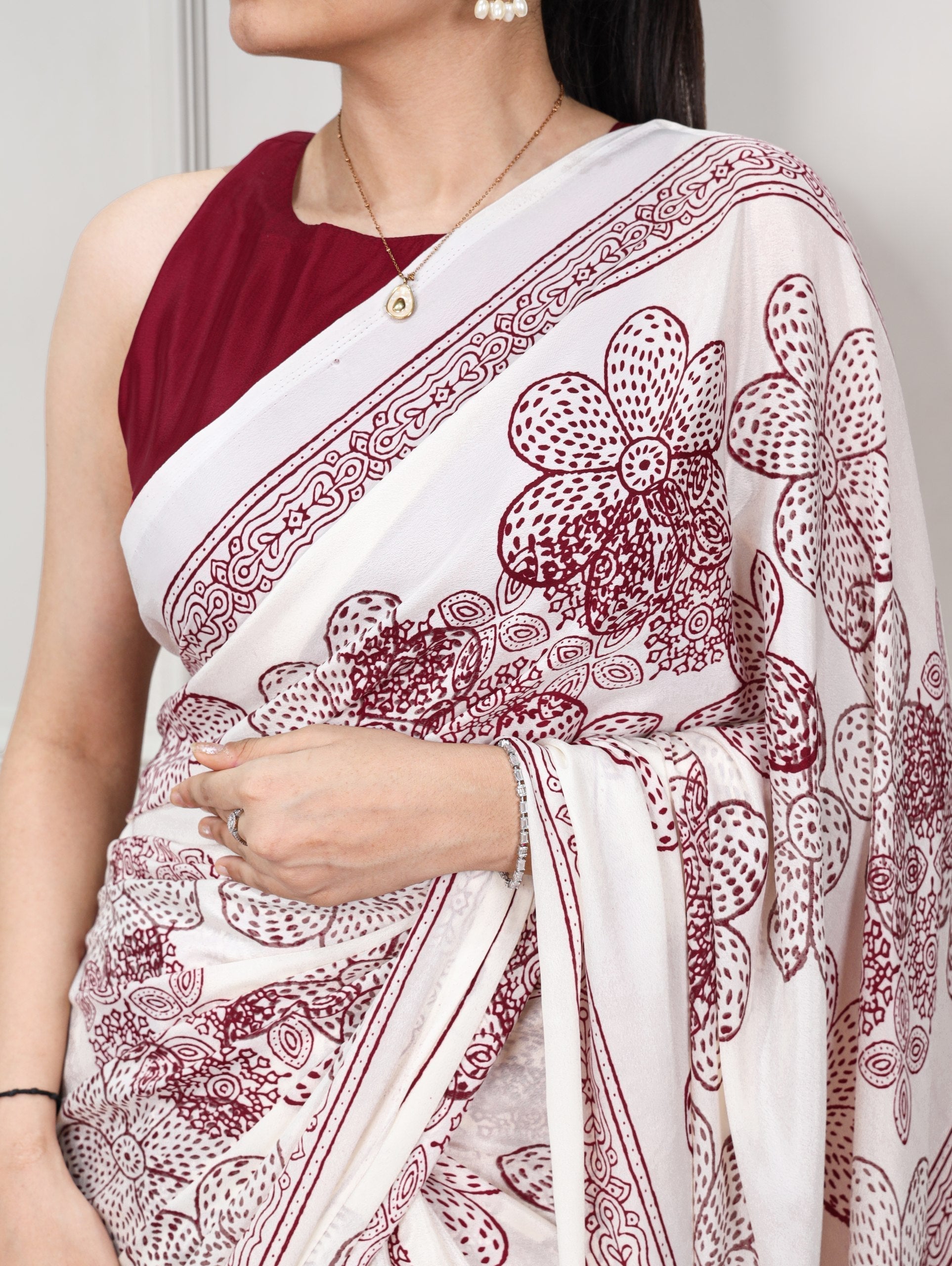 Satin Silk Floral Printed Saree