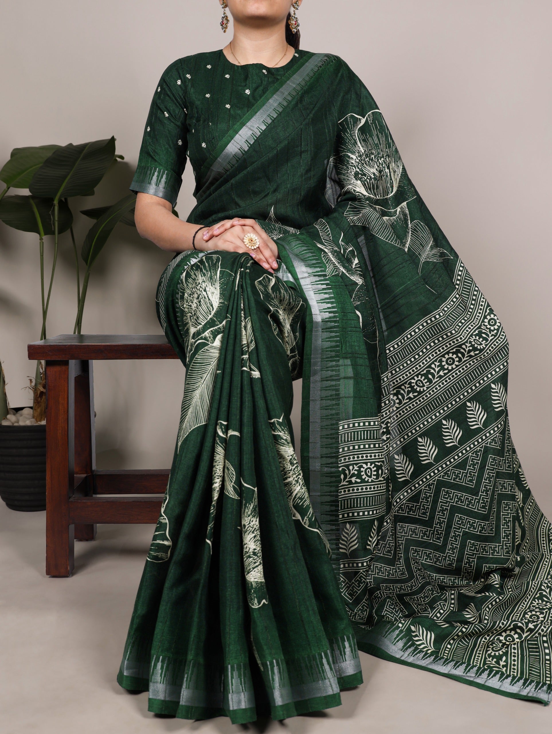 Silk Floral Printed Saree