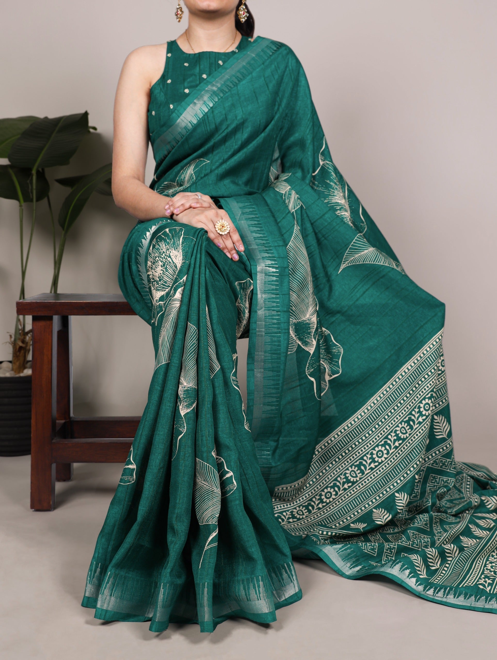 Silk Floral Printed Saree