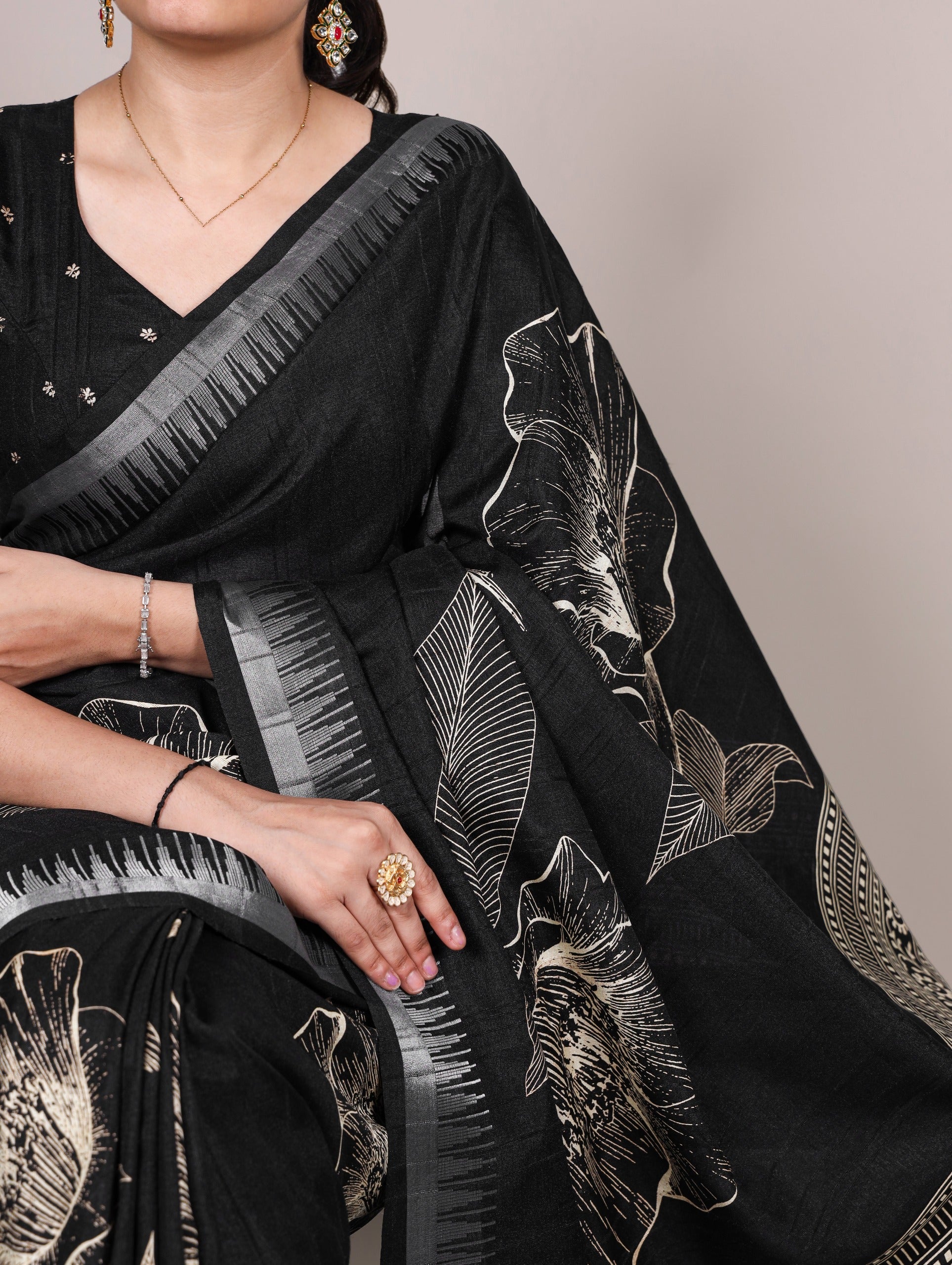 Silk Floral Printed Saree