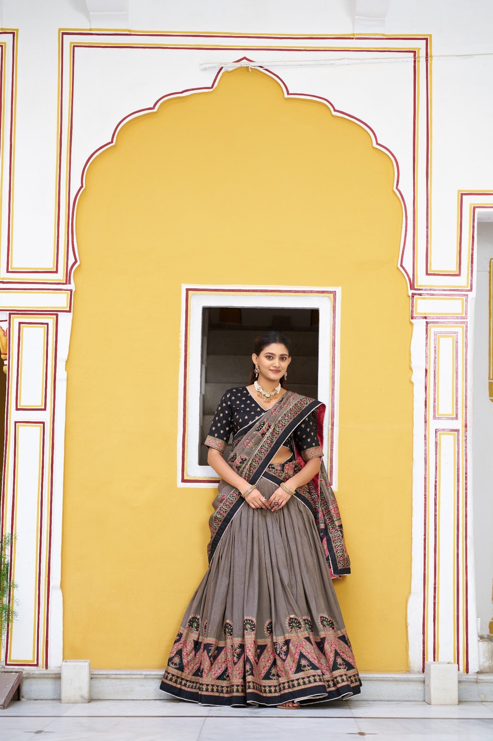 Silk Printed Lehenga with Iconic Sparkle
