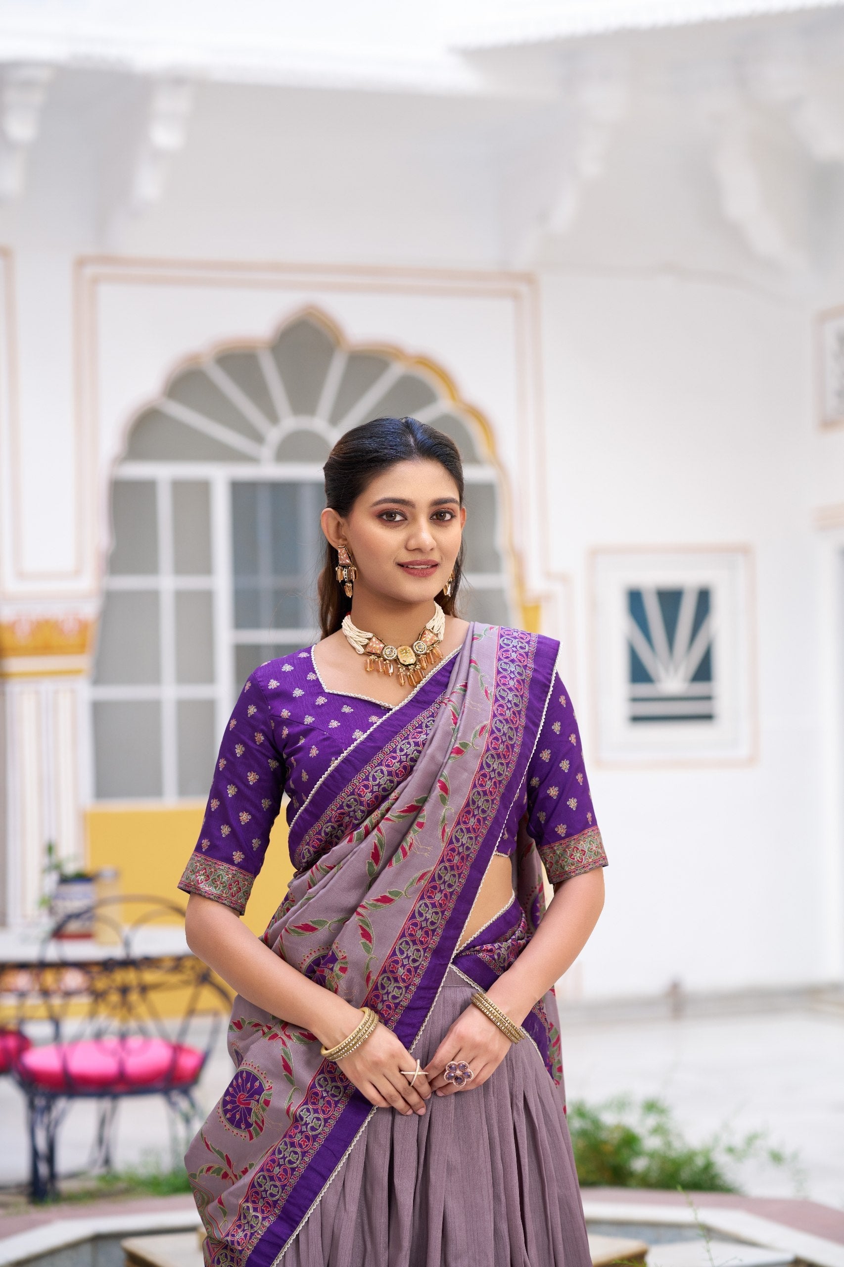 Silk Printed Lehenga with Iconic Sparkle