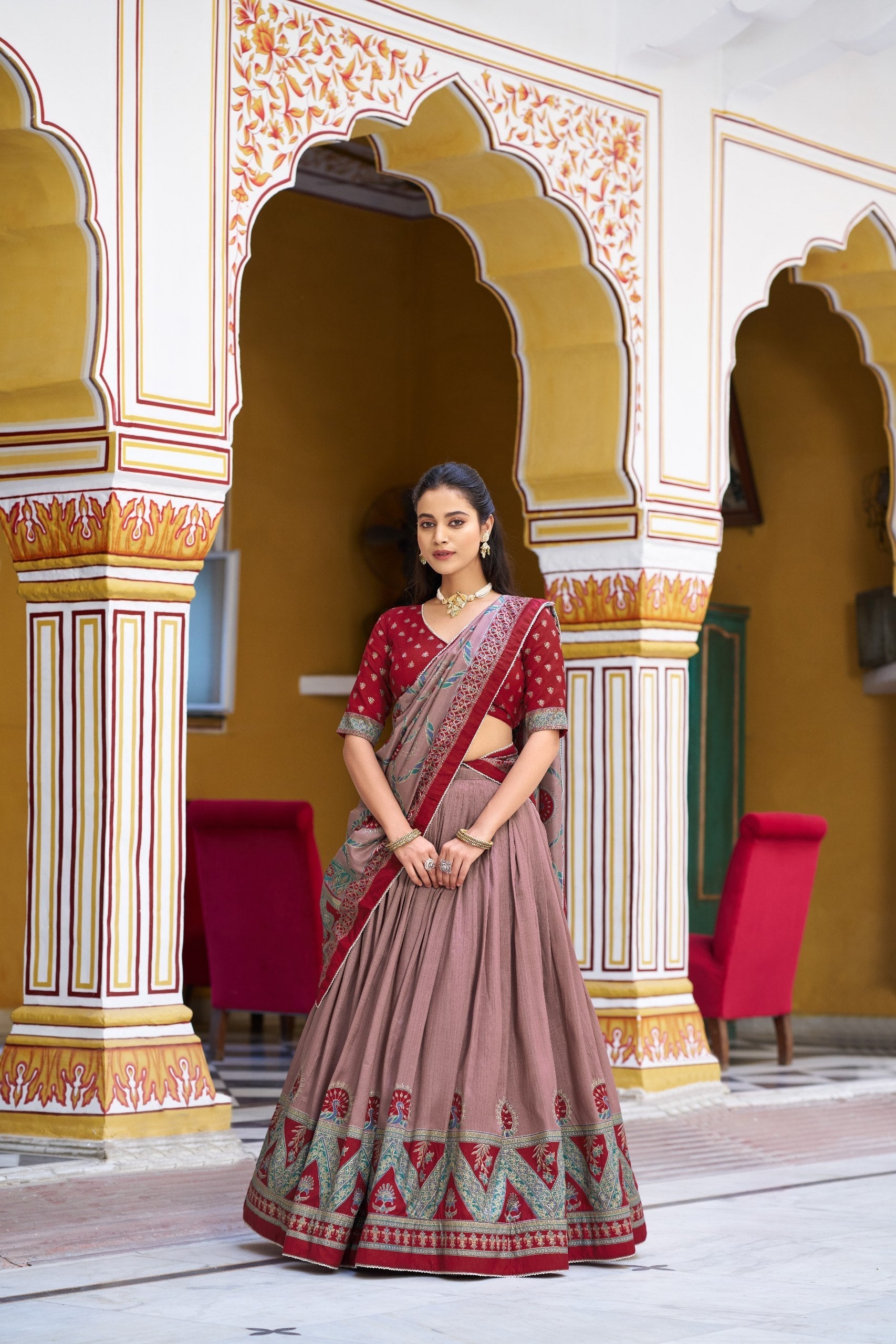 Silk Printed Lehenga with Iconic Sparkle