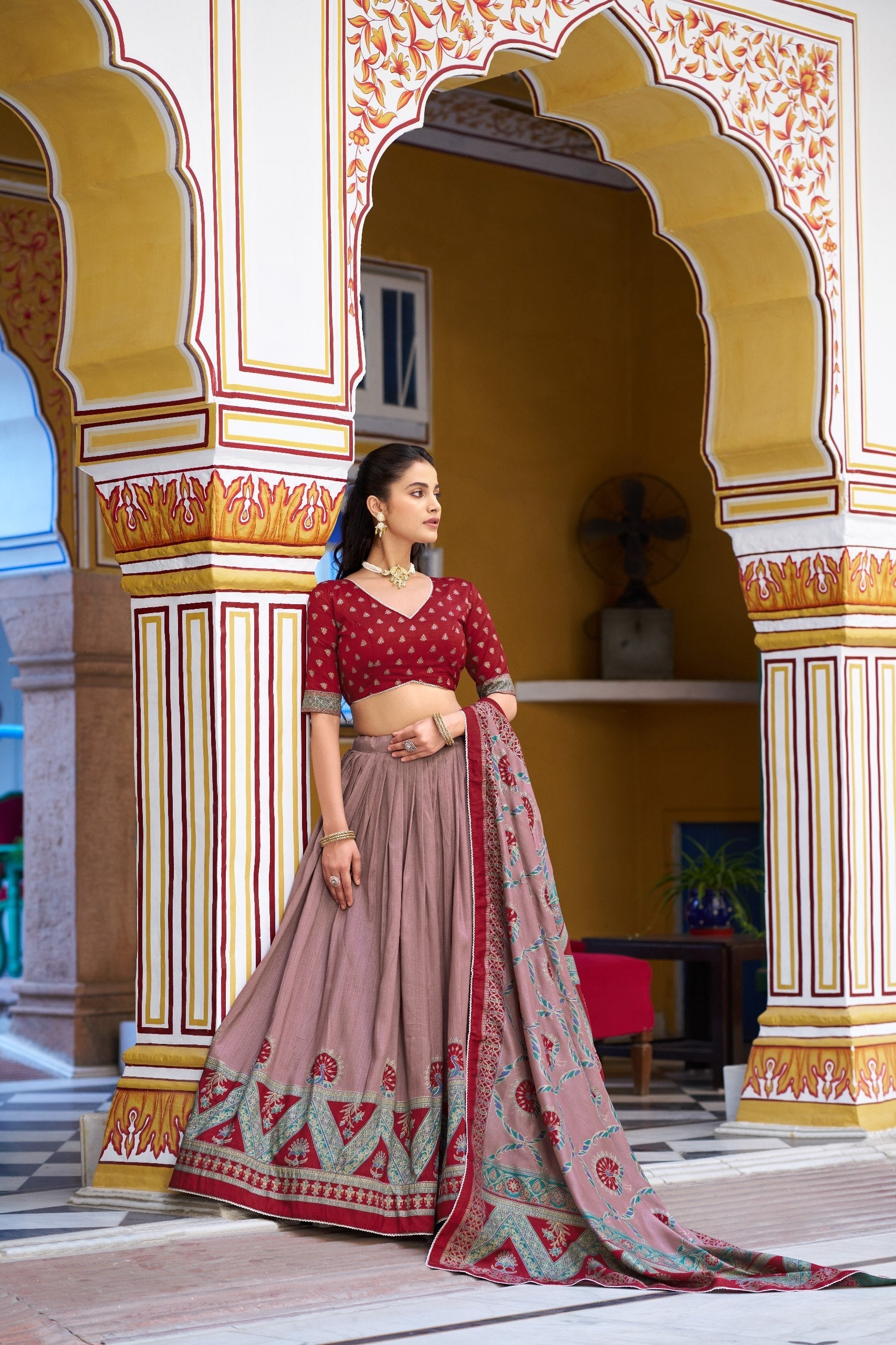 Silk Printed Lehenga with Iconic Sparkle