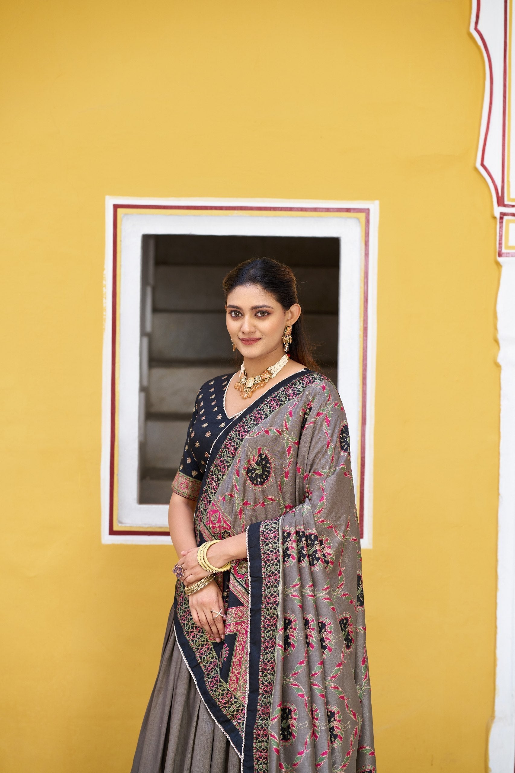 Silk Printed Lehenga with Iconic Sparkle