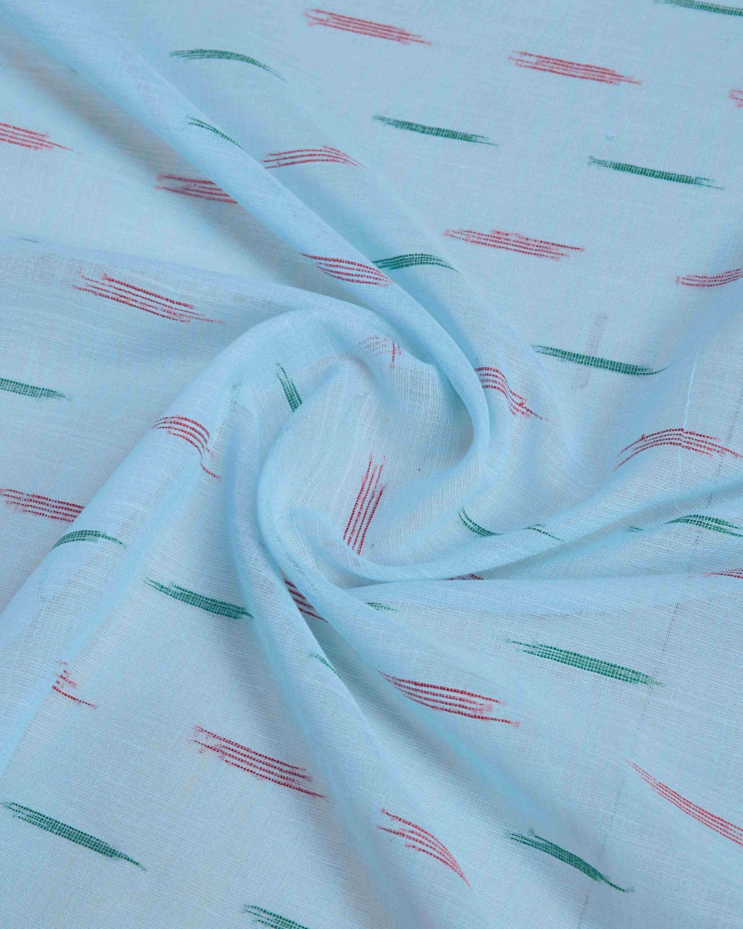 Sky Blue Elegant & Gold-Toned Ikat Woven Saree with Zari Border