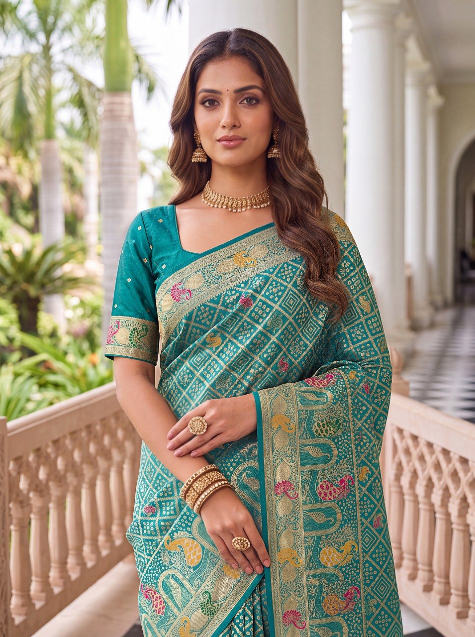 Sky Blue Pure Nylon Saree with Zari Work