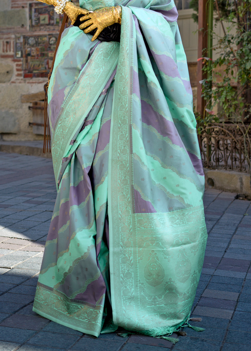Sky Blue Radiant Elegance Blended Silk Designer Saree