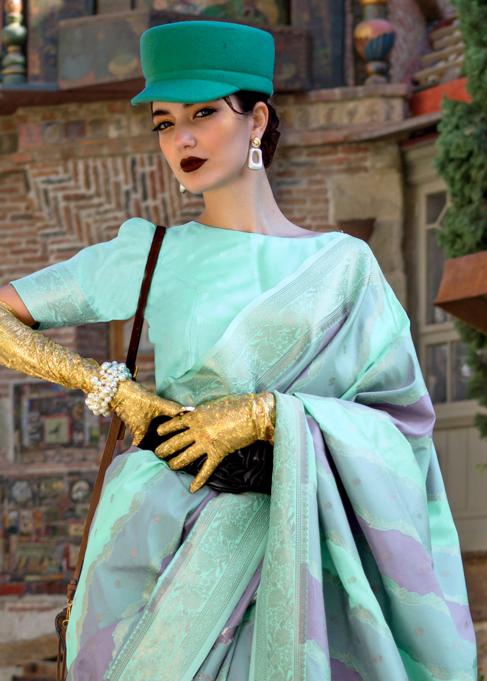 Sky Blue Radiant Elegance Blended Silk Designer Saree