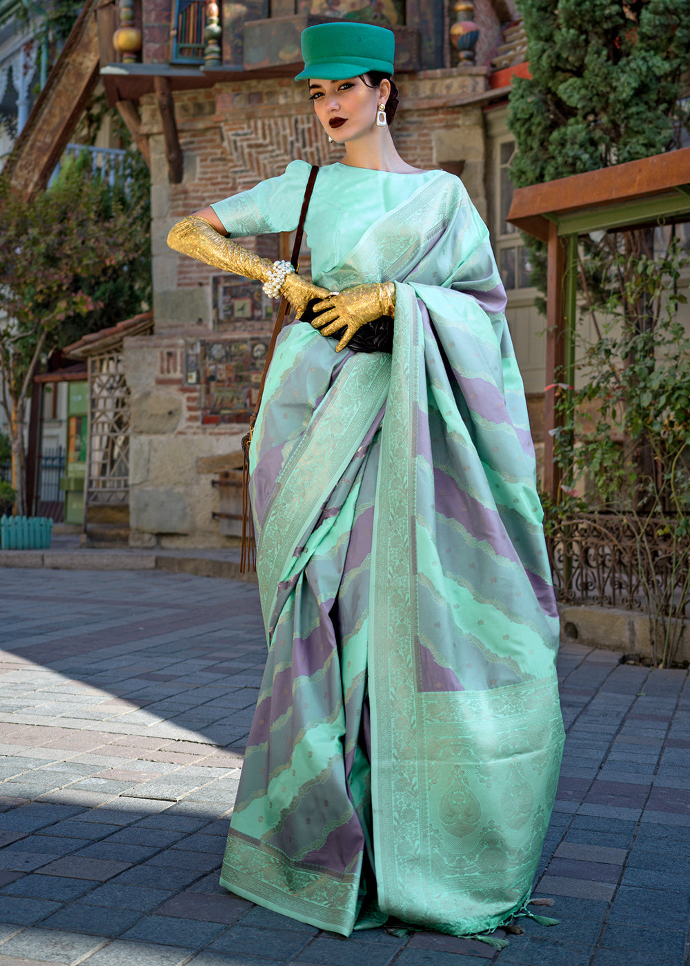 Sky Blue Radiant Elegance Blended Silk Designer Saree
